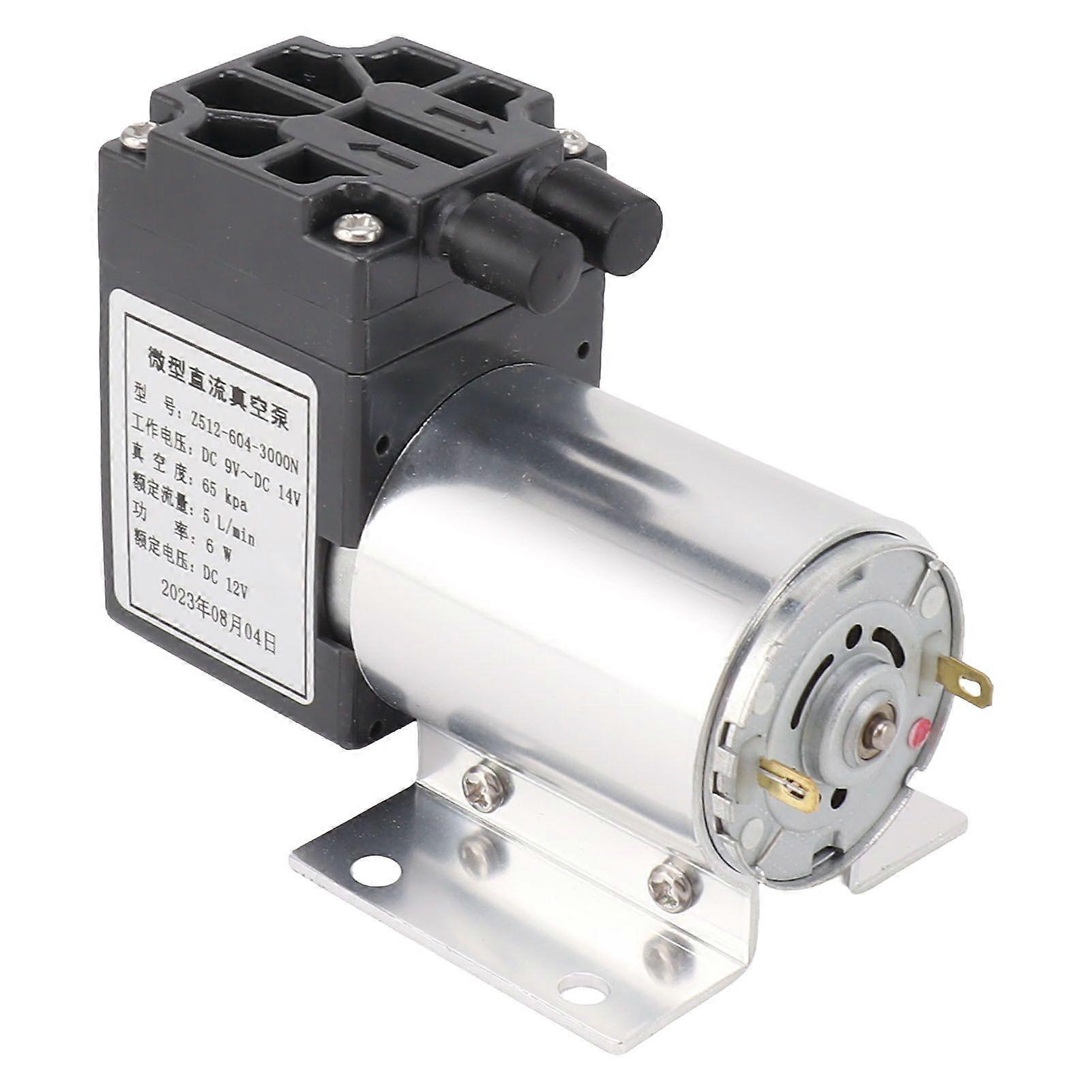 12-v-vakuumpumpe, Unterdruck-saugpumpe, Mini-ölfreie Vakuumpumpe 65–120 Kpa, 5 L/min Mit Halterung (ymcat)