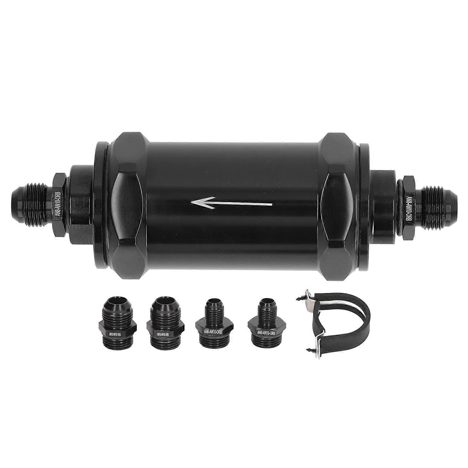 Hochtemperaturbeständiger Schwarzer Inline-kraftstofffilter, Anodisches Oxidationsverfahren, Für E85, Ethanol, Benzin Und Diesel