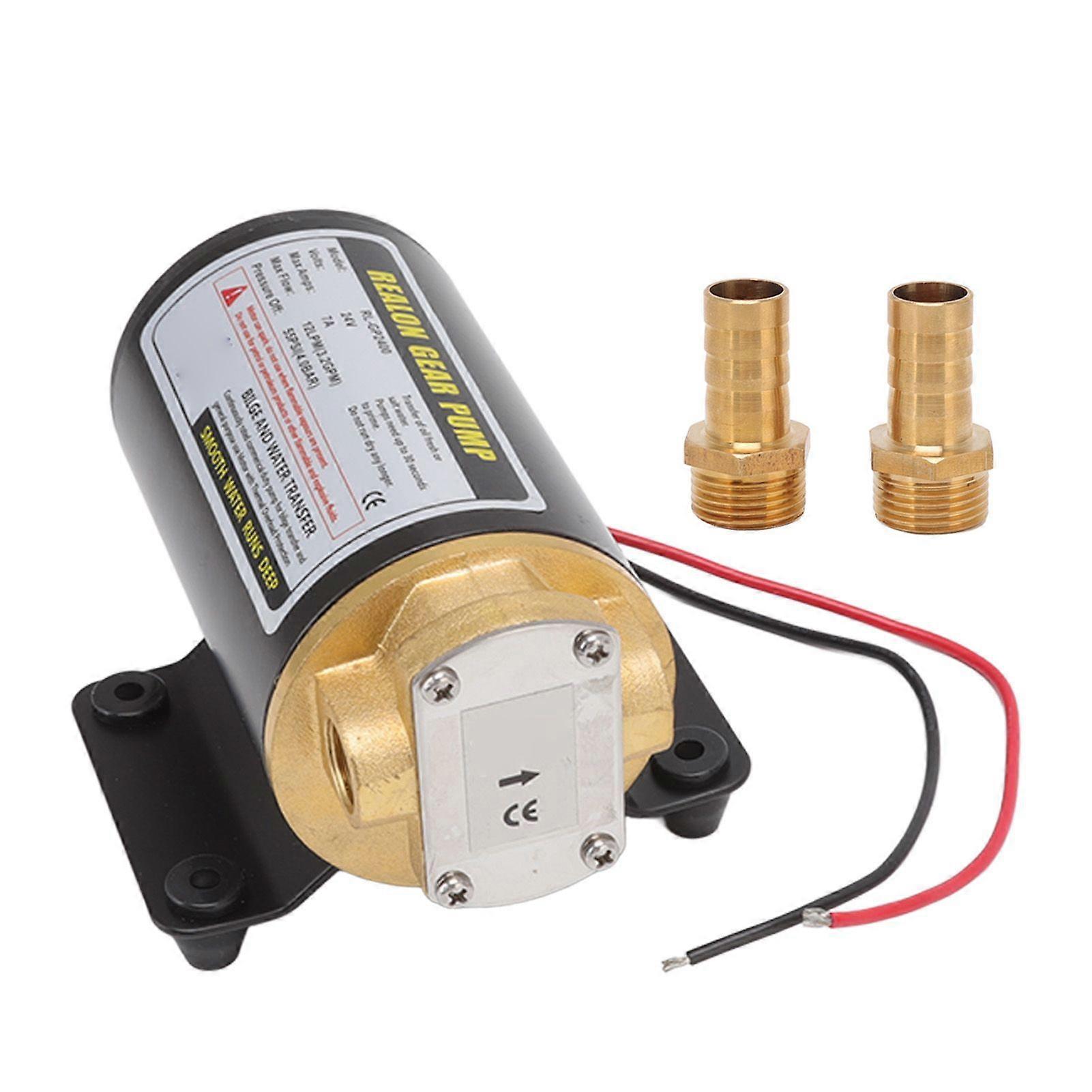 Elektrische Zahnradölpumpe Mit Thermoschutz, Ölförderpumpe Und Messinganschluss Für Dieselmotor Rl Gp2400 24v 7a