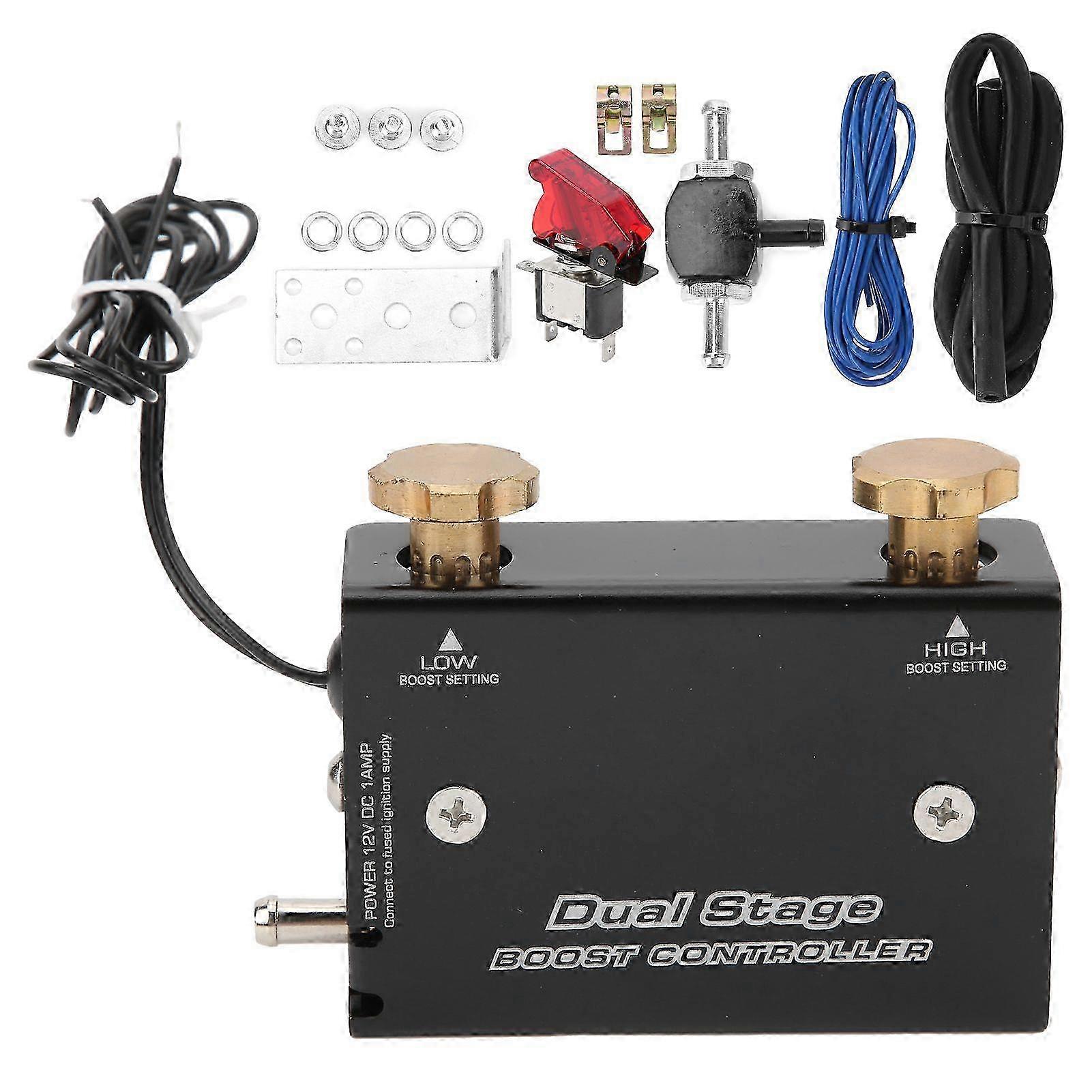 Zweistufiger Elektronischer Ladedruckregler Für Autoturbolader, Aus Aluminiumlegierung, Kompatibel Mit Universellen 12v-fahrzeugsystemen.