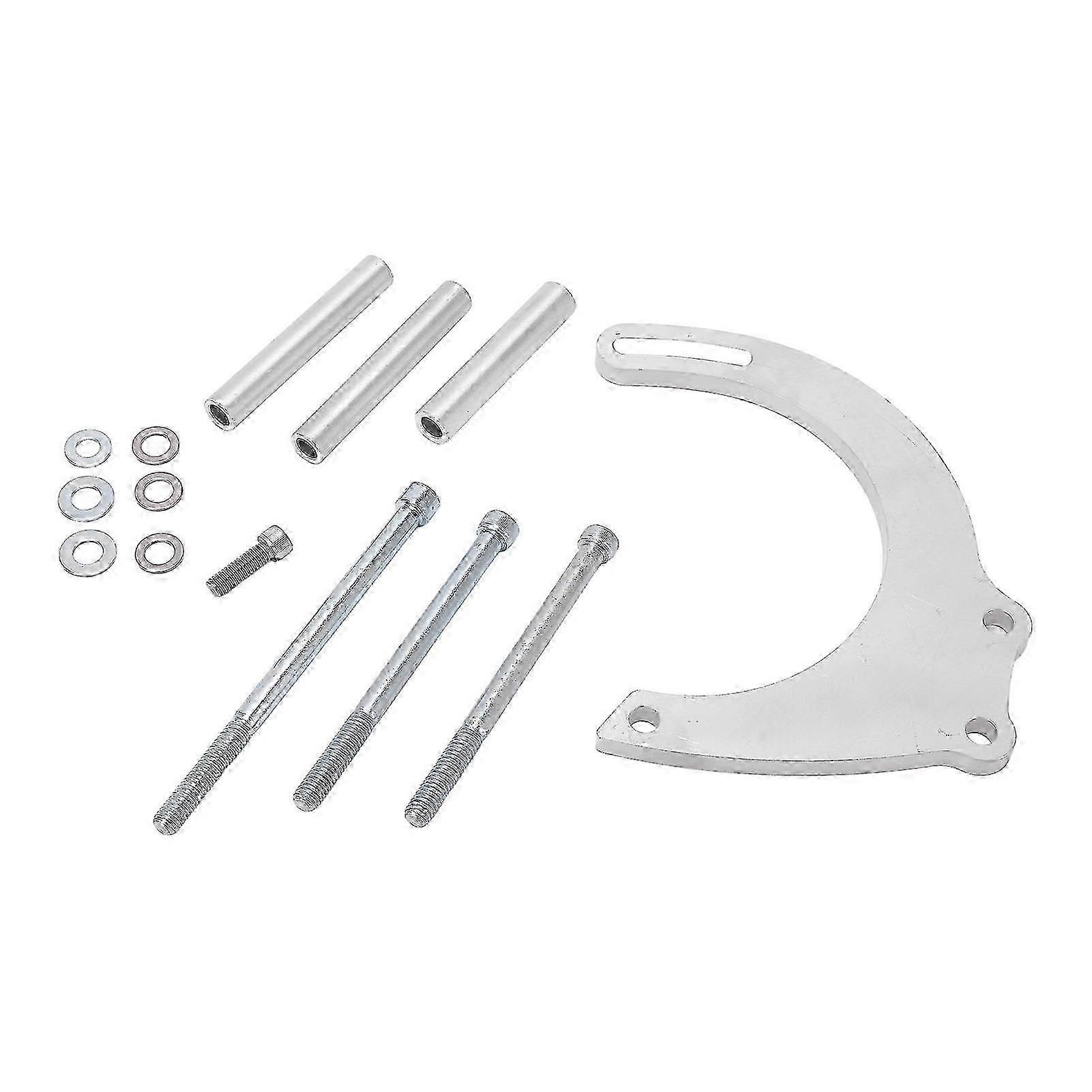 Silberner Cnc-gefräster Lichtmaschinenhalterungssatz Aus Aluminium, Ersatz Für Die Lange Wasserpumpe Des Chevy Small Block