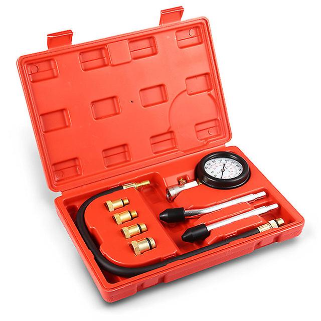 3/8-teiliges Kfz-druckprüfset Für Benzinmotoren, Inklusive Kompressor Und Kompressionsleckdiagnosekoffer.