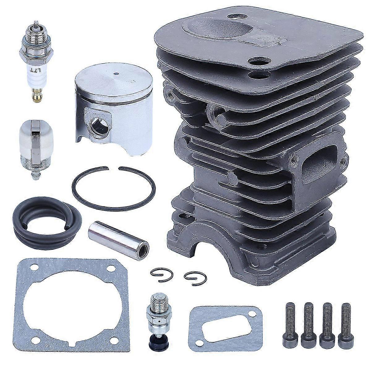 40-mm-kolben-zylinder-kit, Kompatibel Mit Husqvarna 340/345 Kettensäge (ersetzt 503870276). Lieferumfang: Dekompressionsventil, Dichtungen, Kraftstofffilter.