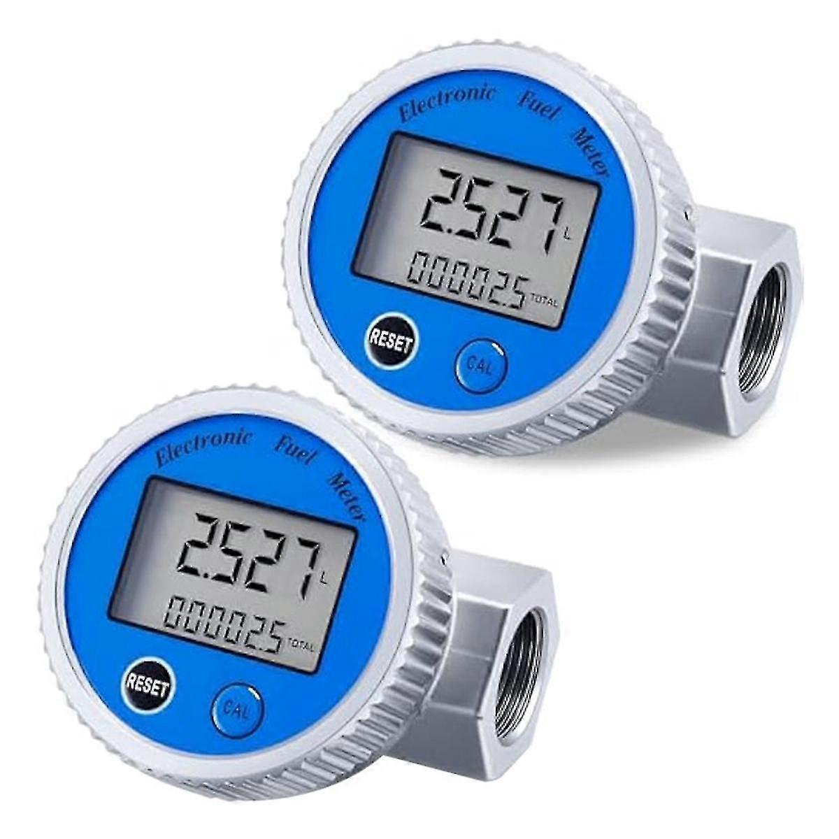 Satz Von 2 Digitalen Turbinen-durchflussmessern, 1 Zoll Npt-gewinde, Für Wasser, Kraftstoff (benzin, Heizöl).