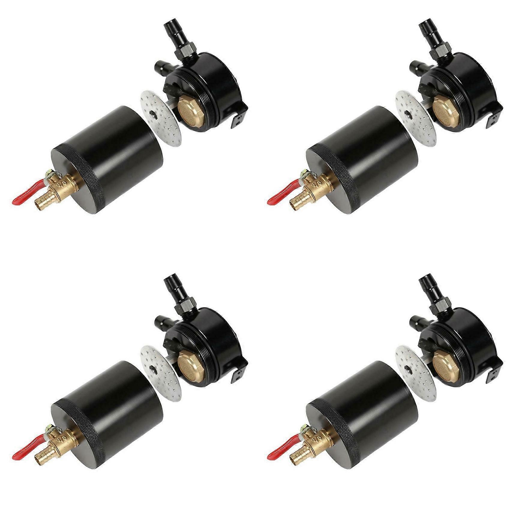 Universal 4x Kompakter 2-port-ölrückgewinnungstank Aus Aluminium Mit Ablassventil, Kraftstofftankteile