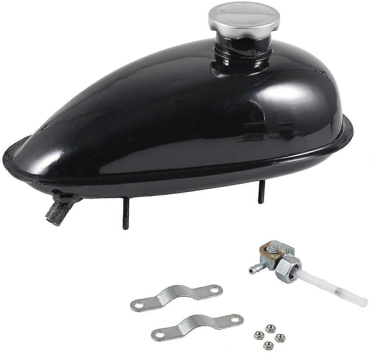 Schwarzer 2-liter-benzinhahnverschluss Für Motorisierte Fahrräder Mit 49 Cm³, 50 Cm³, 60 Cm³, 66 Cm³ Und 80 Cm³ Hubraum.