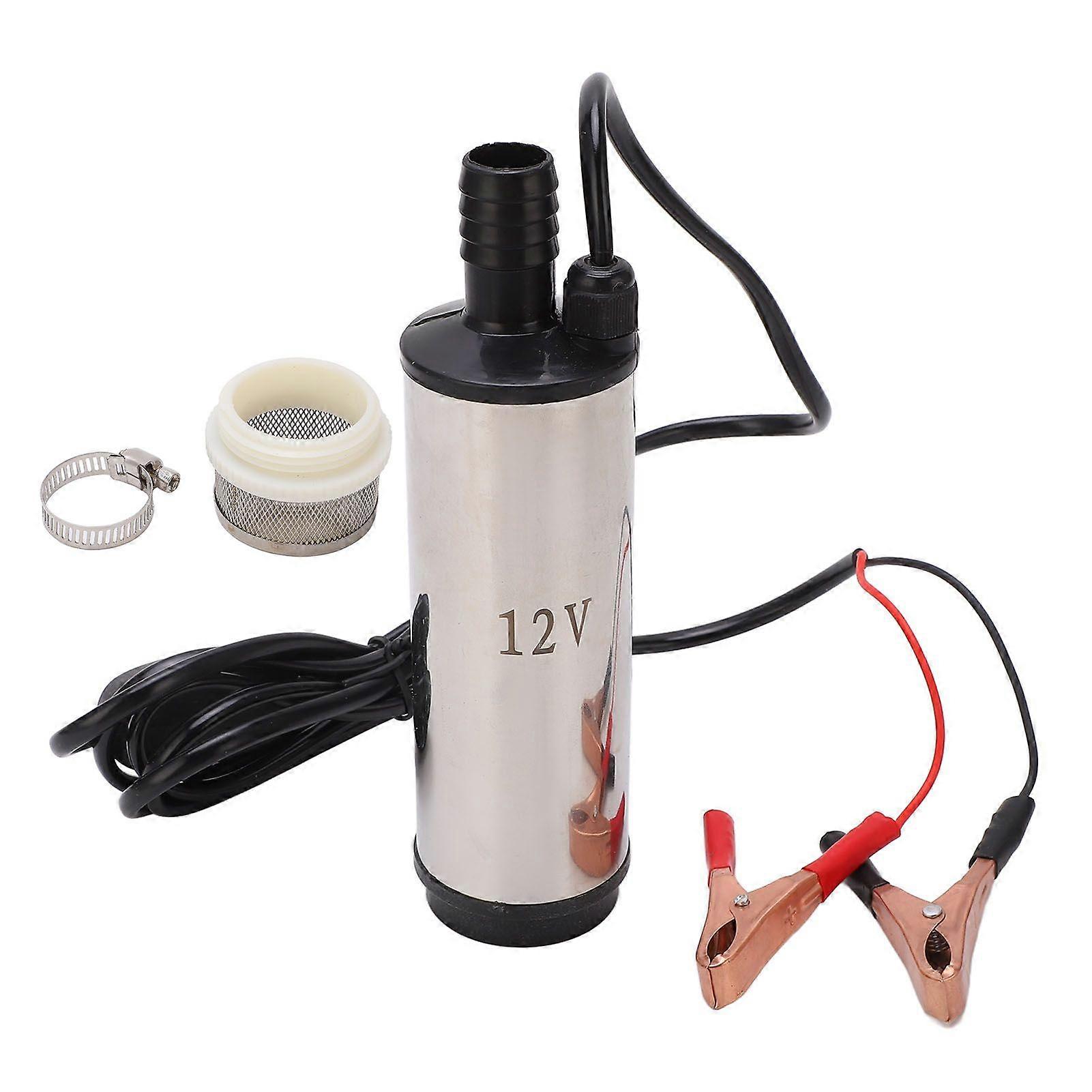 Mini-12v-gleichstrom-kraftstoffpumpe Mit Filter, Edelstahl, Zum Umpumpen Von 45-50l Dieselkraftstoff.