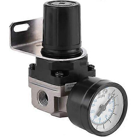 Luftdruckregler, Ar2000-02 G1/4 Luftkompressor Mit Manometer, 1/4"-einstellbares Aluminium-manometerventil Mit Halterung