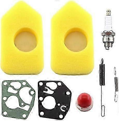 Satz Von 2 Luftfiltern Und Membranen, Reglerfeder Für Briggs & Stratton Quattro 3,5-4,5 Ps, Q 45 Classic Sprint Serie 450, 500 Und 550 Motoren (referenzen 698369 Und 795083 6).