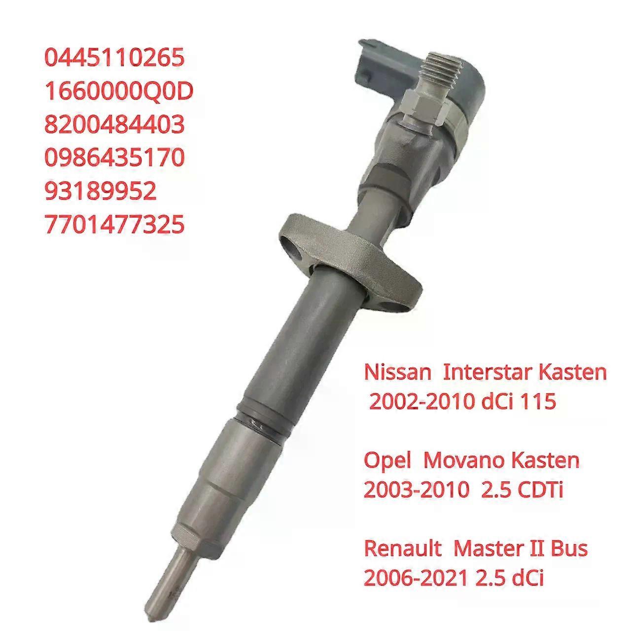 1660000q0d 0445110265 Neue Diesel-einspritzdüse 0986435170 Für Nissan Interstar, Vauxhall Movano, Renault Master 25 Dci Cdti