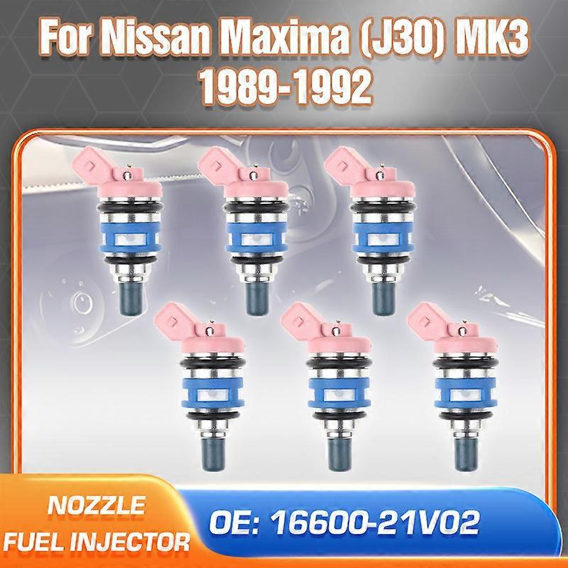 Satz Mit 6 Kompatiblen Einspritzdüsen 16600-21v02 Für Nissan Maxima J30 Iii 3.0l V6 1989 1990 1991 1992 Autozubehör 1660085e00 Fj150