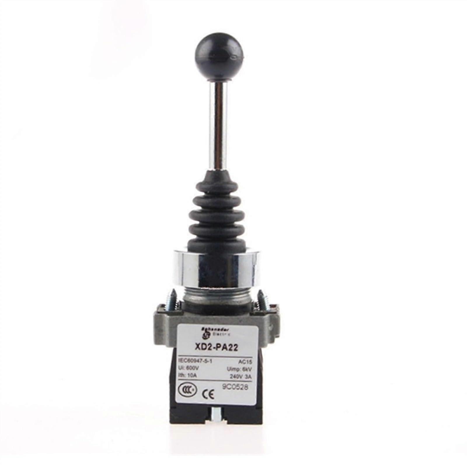 Xd2pa22 Cr Ac 600v 10a Dpst 2no 3-positionen-momentanschalter, Schwarz, Einhebelschalter, Industriesteuerungsschalter