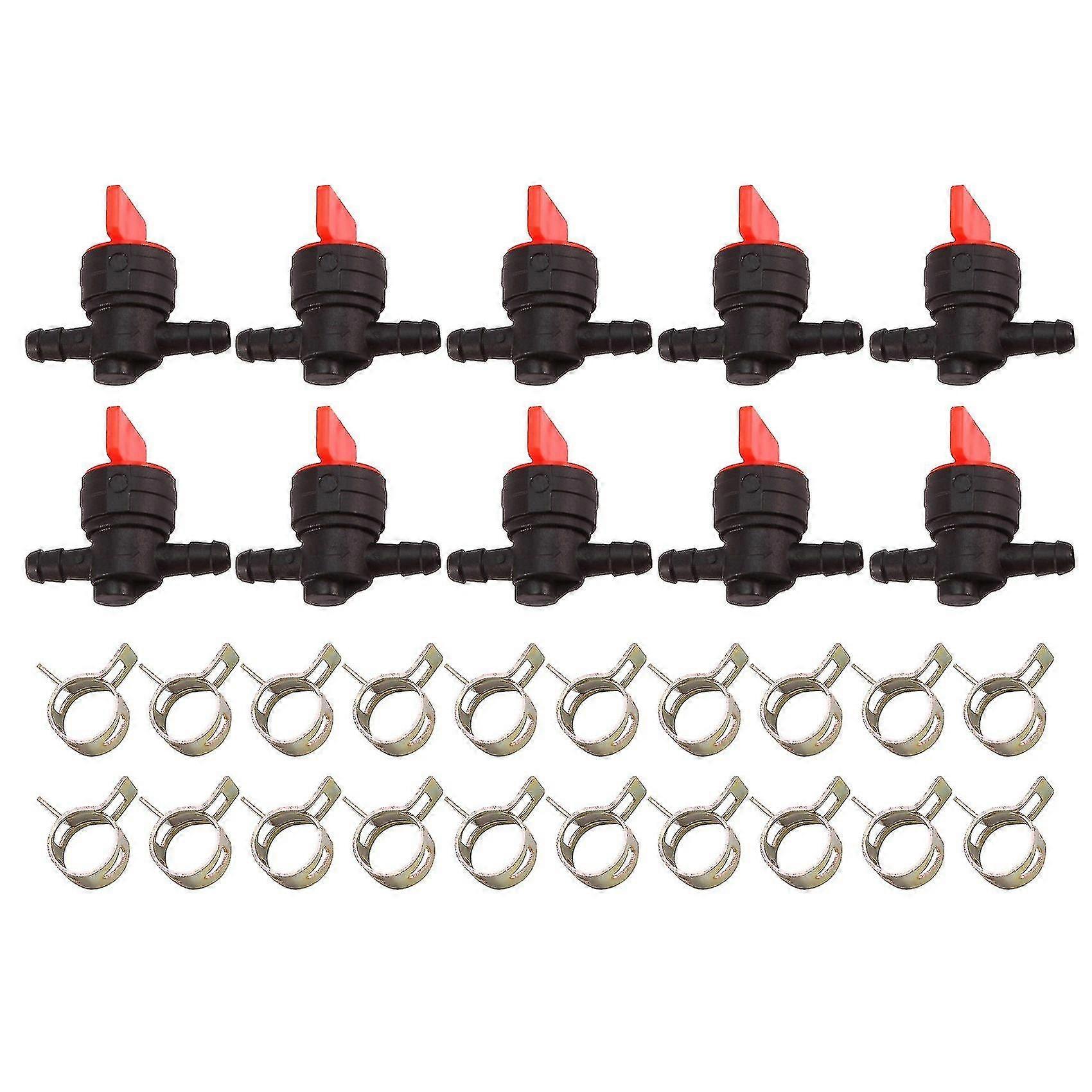 Packung Mit 10 Kraftstoffabsperrventilen Mit Schlauchschelle (art.-nr. 494768 Und 698183) Für 6,35 Mm (1/4 Zoll) Kraftstoffleitungen Für Murray Rasentraktoren