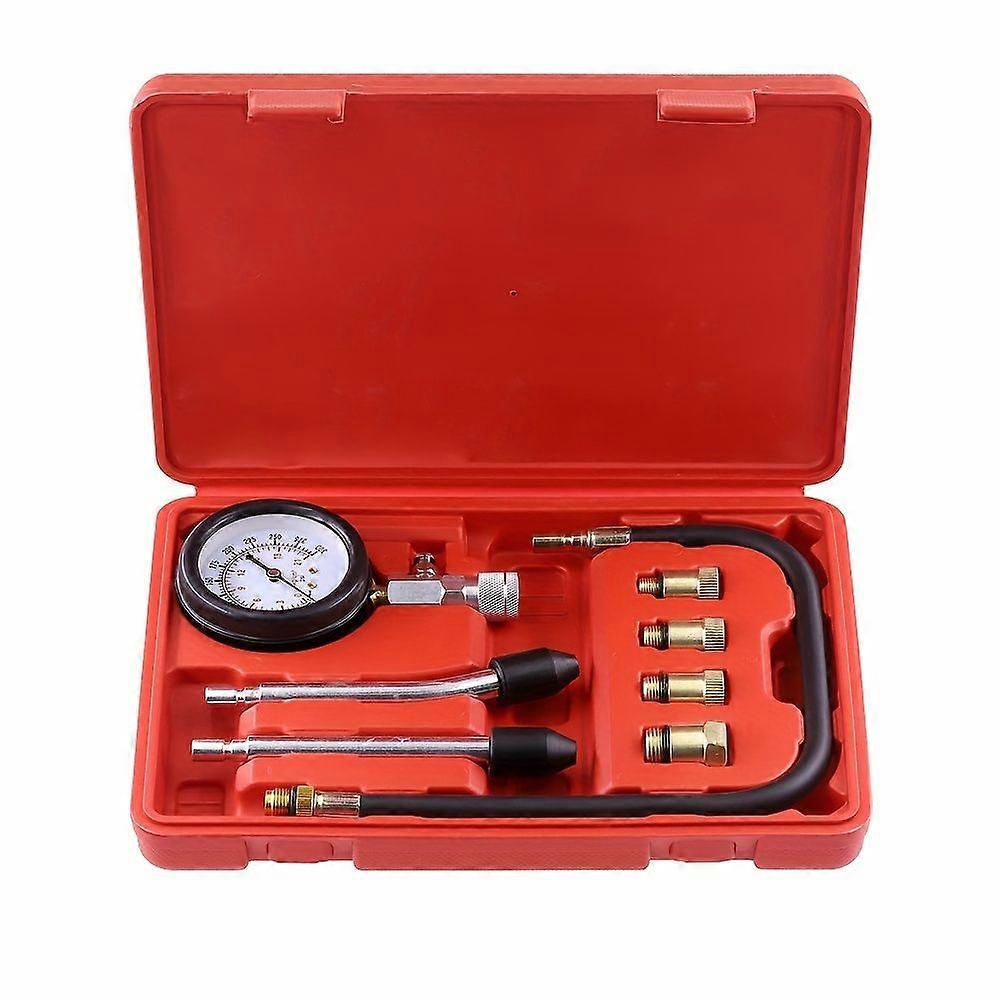 Zylinderdruckmessgerät Für Benzinmotoren (8er-set), Kompressionsprüfer 0-300 Psi Mit Adaptern Für Pkw, Lkw Und Motorräder.