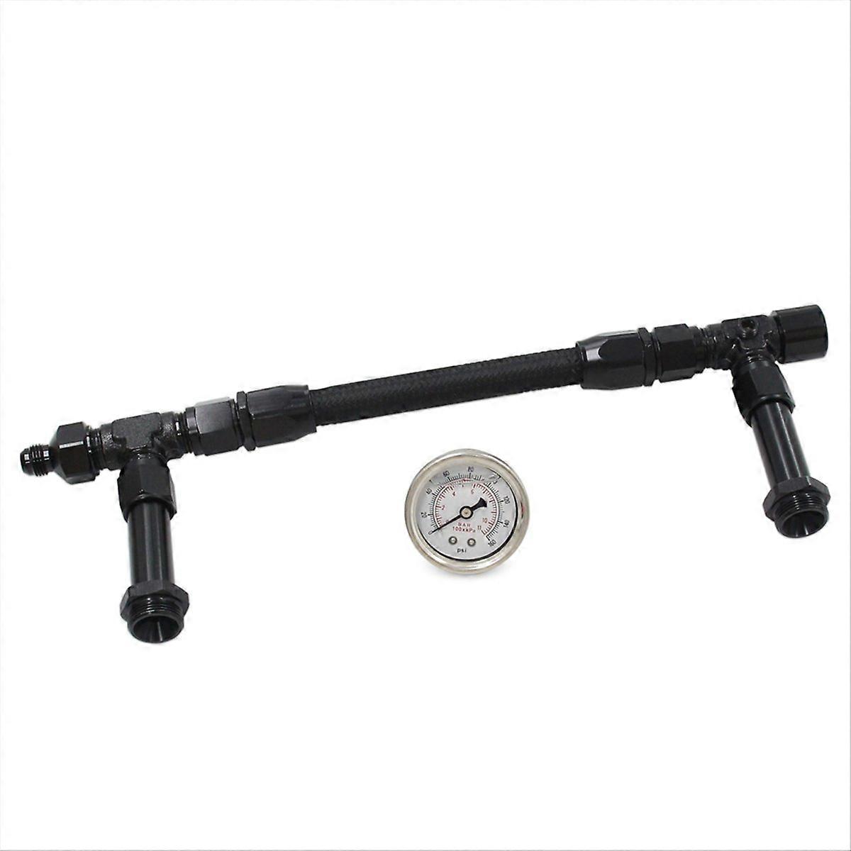 Doppelte Kraftstoffzuleitung Mit Manometer Für 4150 Vergaser, 7/8"-20 Gewinde, 8an Anschluss.