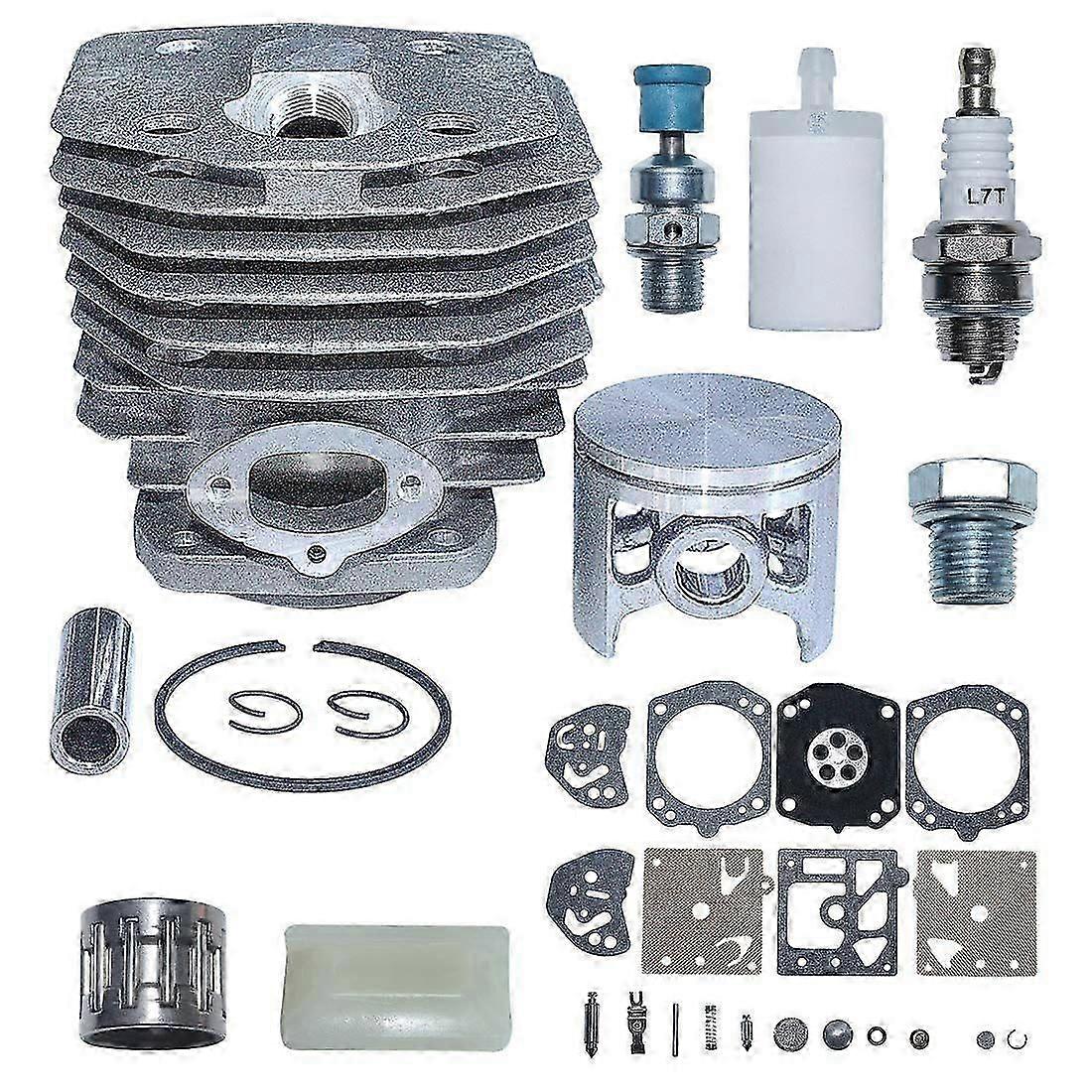 Zylinder-kolben-vergaser-reparatursatz Für Husqvarna 254 154 Xp 254xp Kettensäge (45 Mm Teil): Zylinder-kolben-satz, Zündkerze, Dekompressionsventil, Kraftstofffilter.
