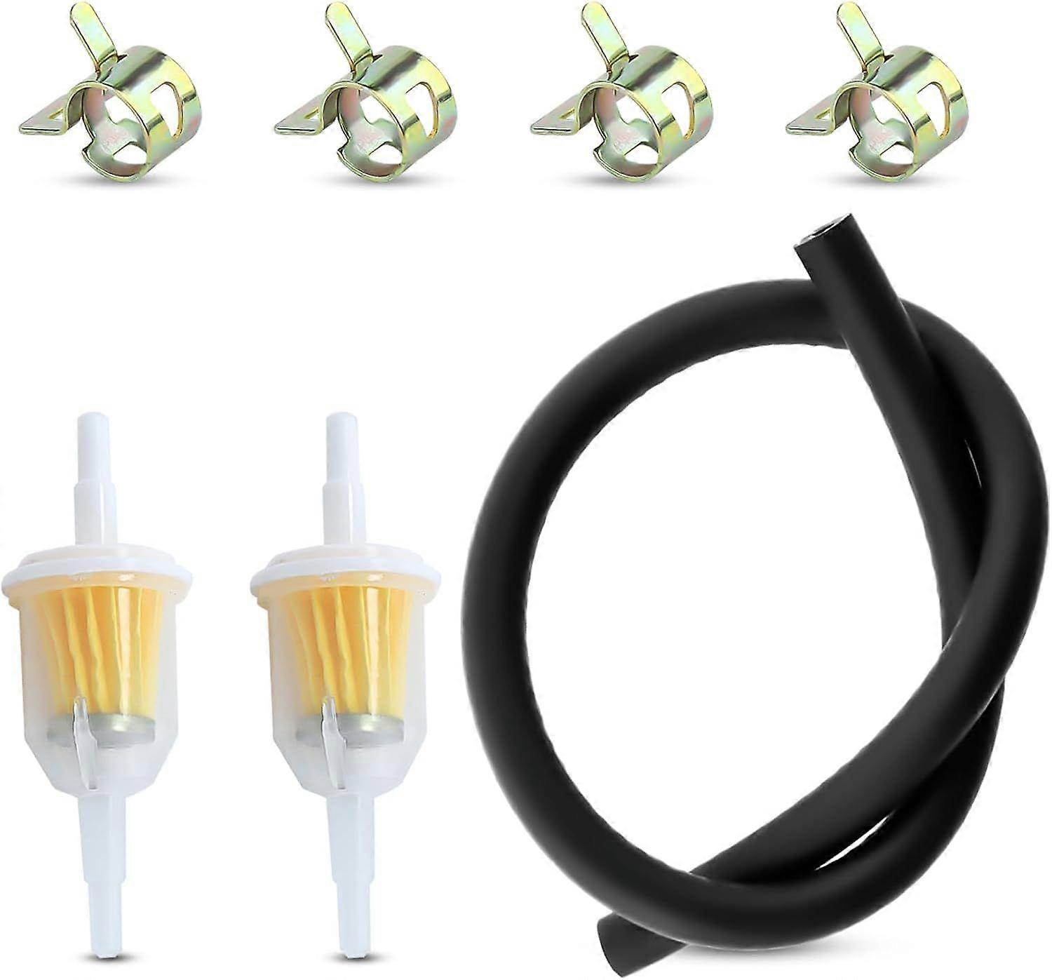 Kraftstoffschlauch-set, 6 Mm Dicker Kraftstoffschlauch, 50 Cm, Inklusive 4 Schlauchschellen Und 2 6,8/8 Mm Kraftstofffiltern Für Autos, Motorräder Und Kleine Motoren.