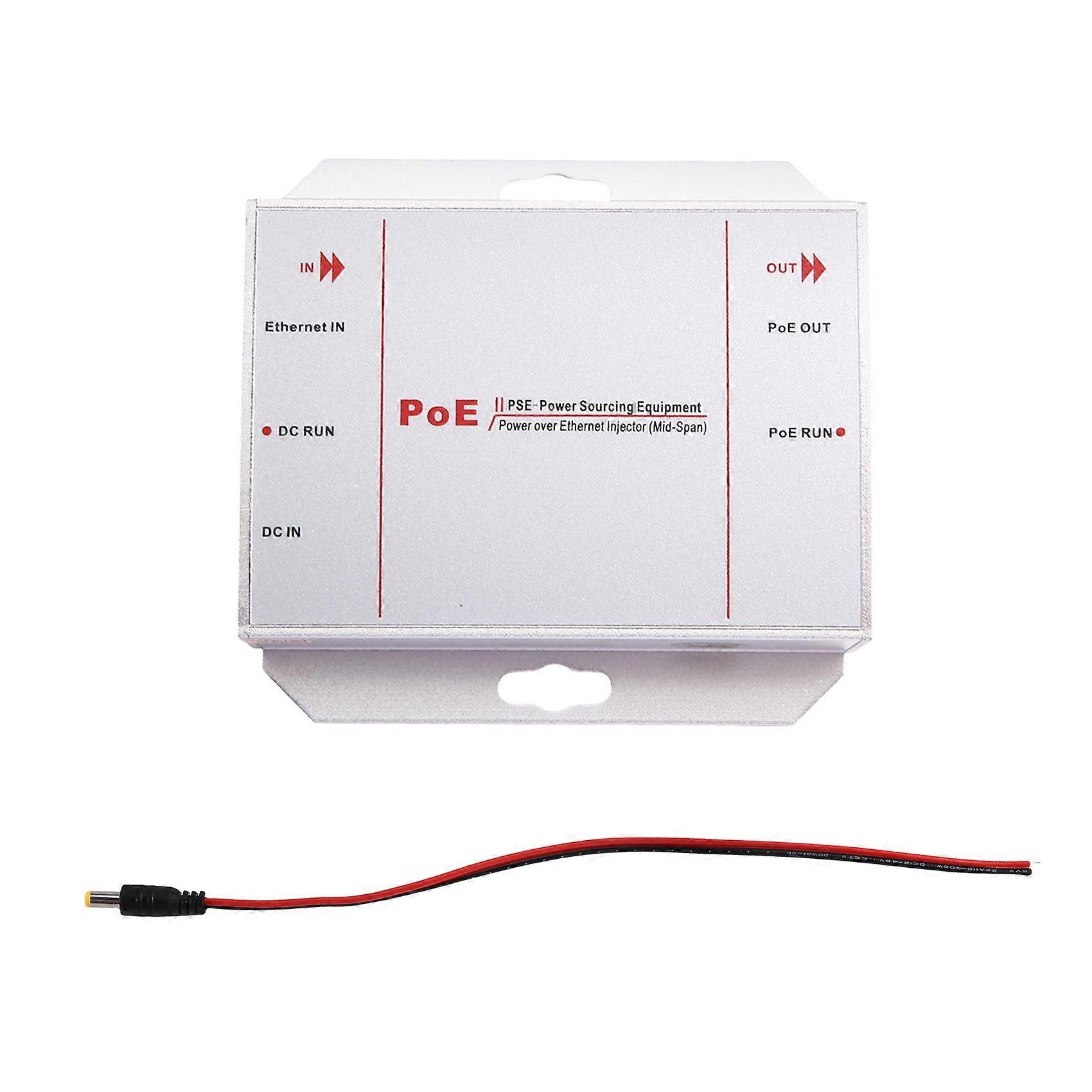 Industrieller Gigabit Poe+ Injektor 30w, Wandelt Eine Niederspannungs-12-48v-dc-eingangsspannung In Eine 48v-poe-ausgangsspannung Um, Für Din-schienen- Und Wandmontage.