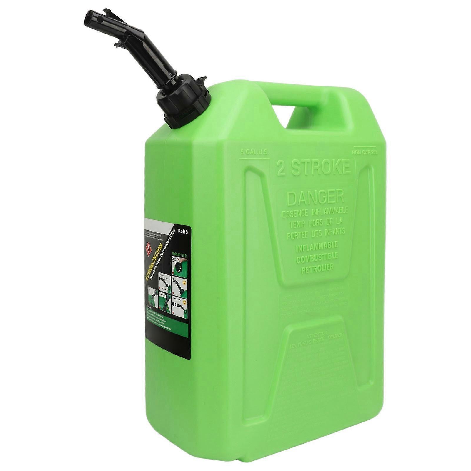 Grüner 20-liter-kraftstoffkanister Aus Hdpe, Antistatisch Und Selbstentleerend, Zur Aufbewahrung Von Kraftstoff Und Öl.