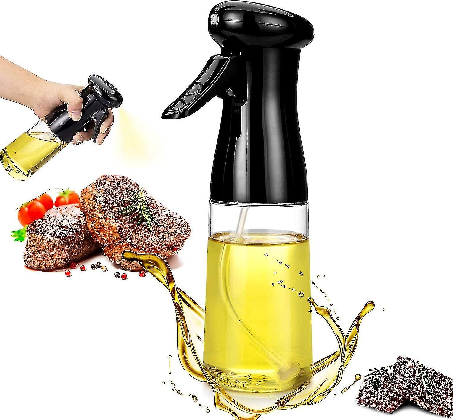 Ölsprüher, Essigsprüher, Speiseölsprüher, Küchenutensil, Zum Grillen, Für Salate, Zum Kochen (schwarz) Hy