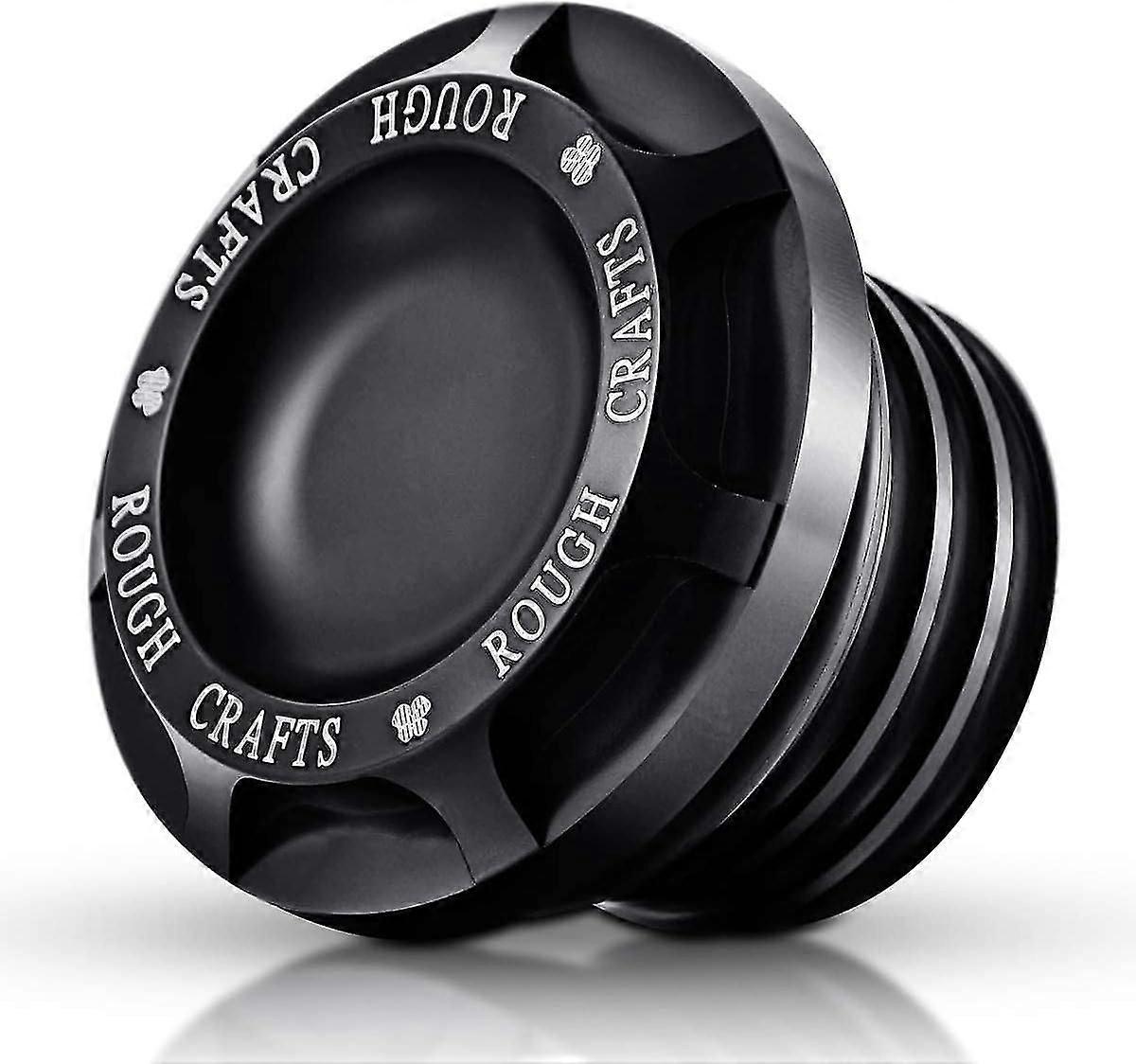 Motorrad-kraftstoff-/öltankdeckel, Schwarz, Cnc-gefräst, Rohe Oberfläche, Aus Gefrästem Aluminium.