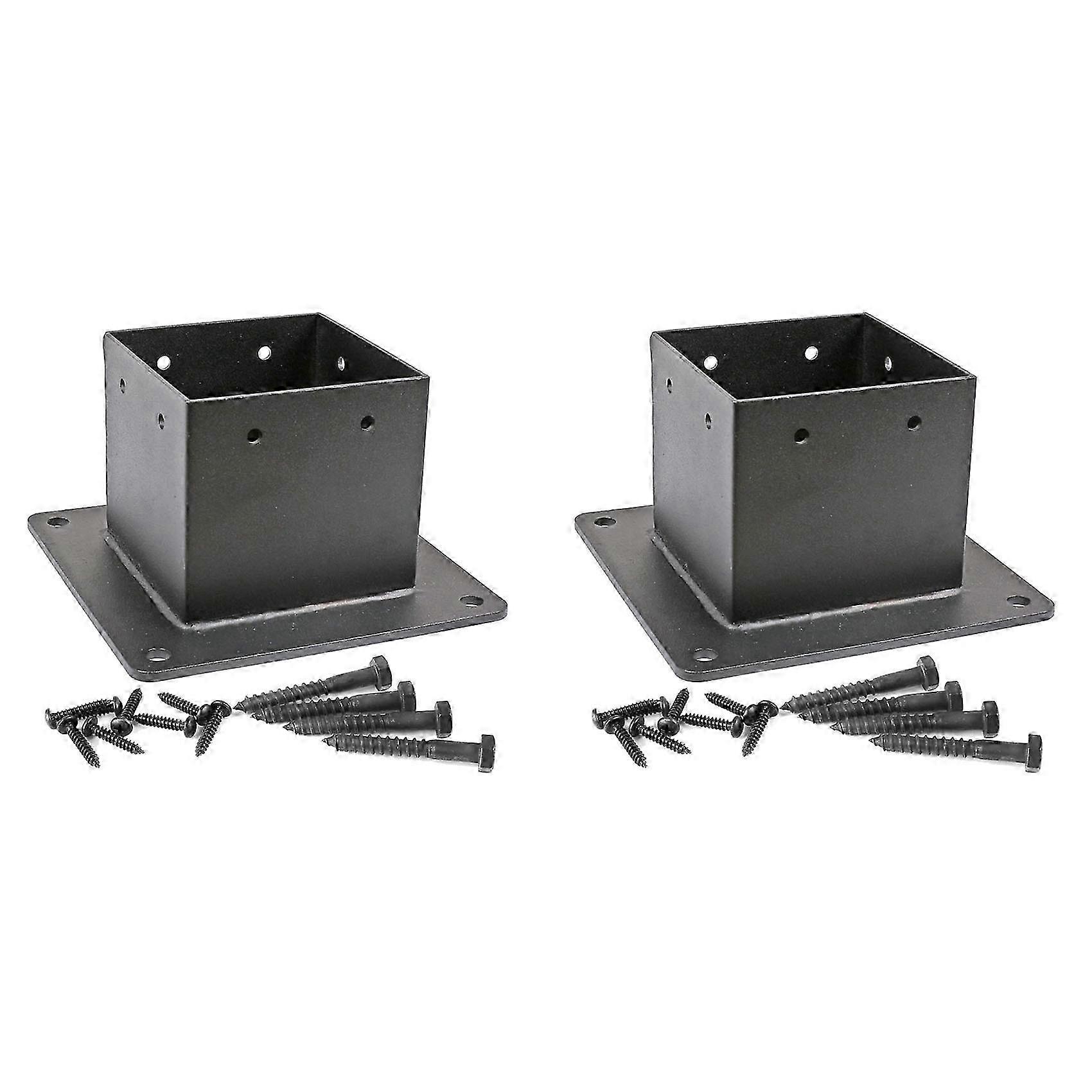4x4 Zoll Edelstahl-flansch-ankerfuß (tatsächliche Abmessungen: 3,5x3,5 Zoll) Mit Schrauben Für Terrassengeländer (2er-pack)