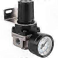 Einstellbarer Luftdruckregler Mit Manometer, 1/4"-ventil Aus Aluminiumlegierung Für Kompressoren, Inklusive Halterung