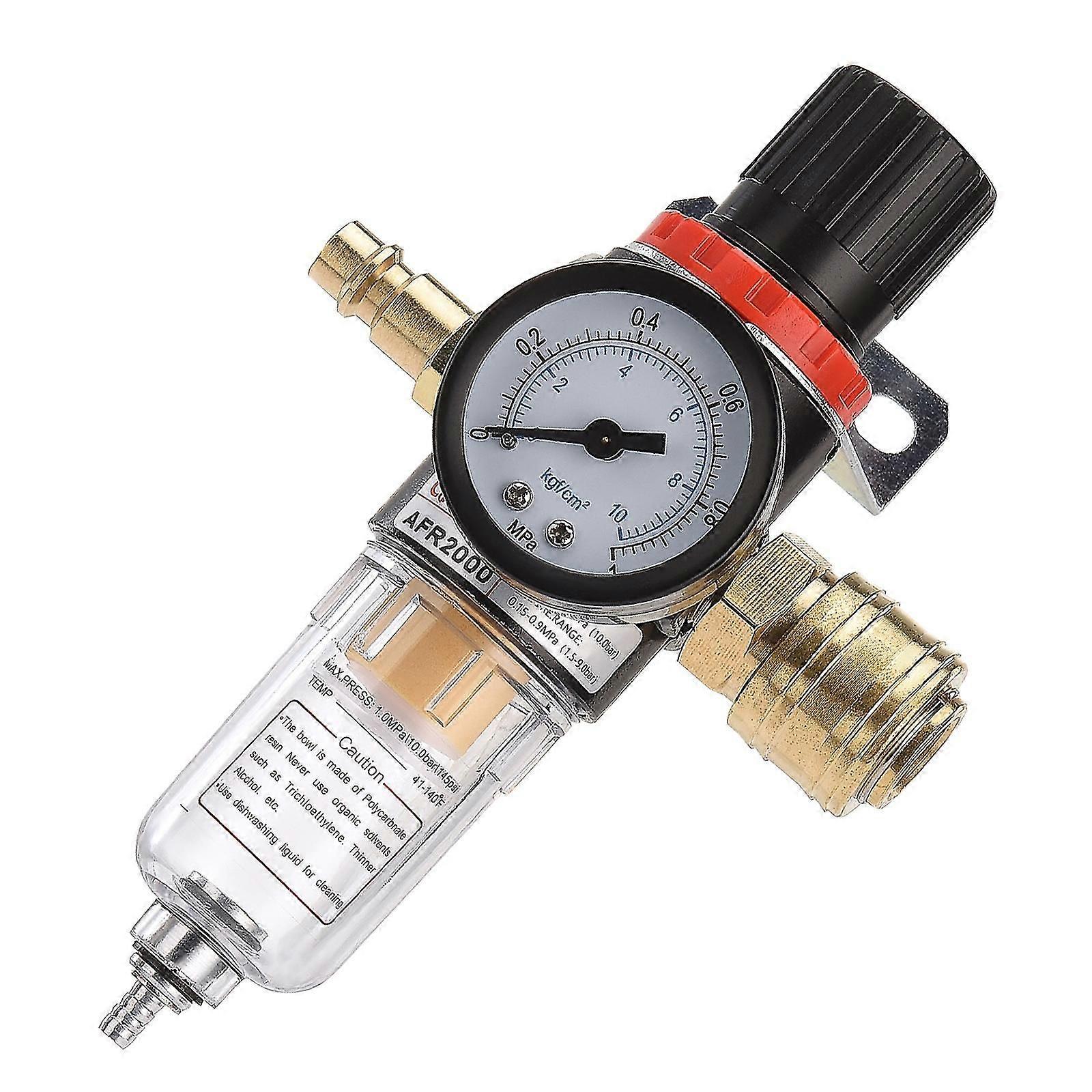 Druckminderer Für Die Druckluftwartung, 1/4-zoll-druckluftregler Mit Partikelfilter Und Wasserabscheider, Schnellkupplungen Für Kompressor.