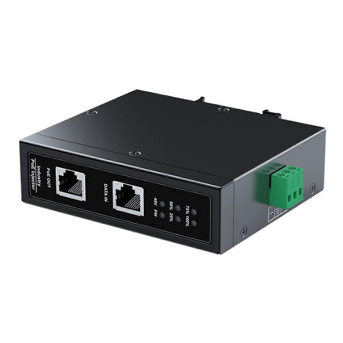 Industrieller 10g 90w Poe-injektor Für Din-schiene, Ieee 802.3 Af/at/bt, Plug & Play, 48–55 V, Für Poe-kameras, Wlan