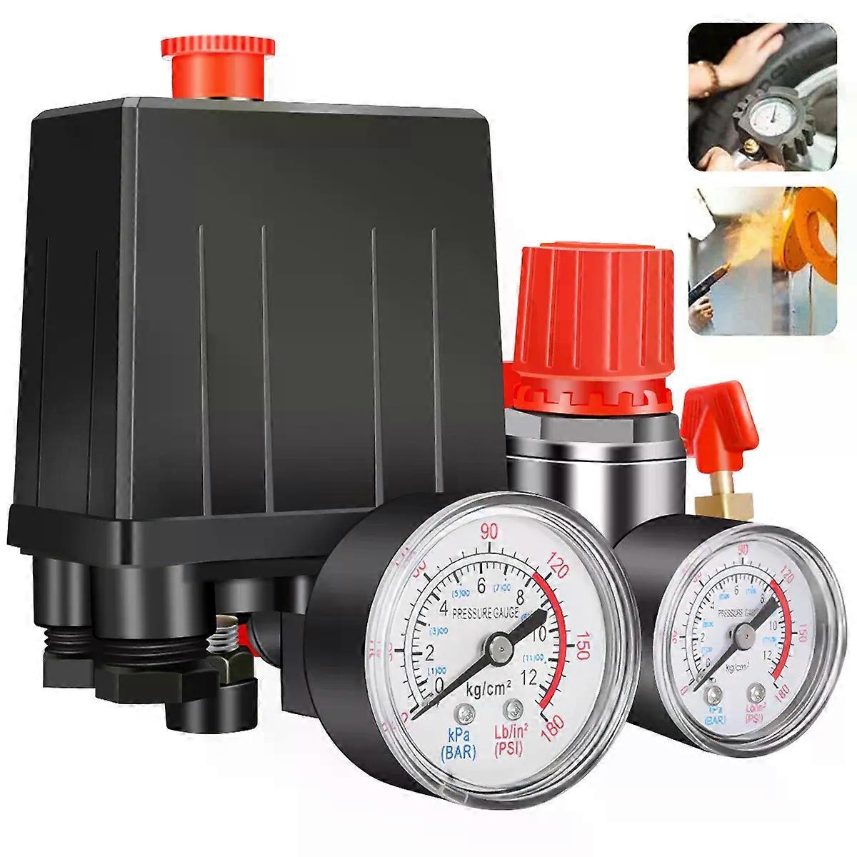 Druckschalter Für Luftkompressoren (90–120 Psi), Steuerventil, Regler, Manometer, Sicherheitsventil, Ersatzteile Für 1/4-zoll-bsp-luftkompressoren