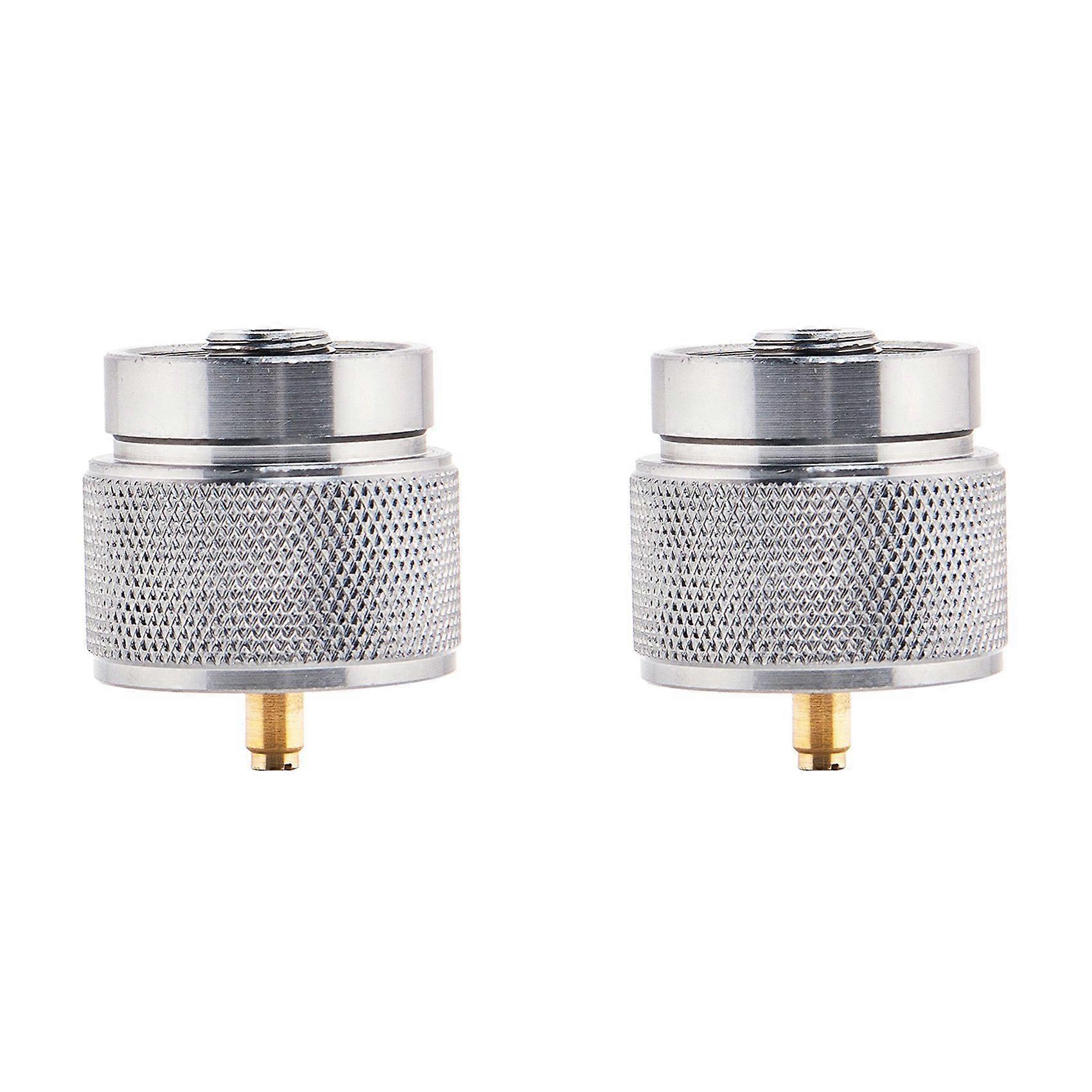 Campingkocher-adapter (2-teilig): Einlass Für Eine Kleine 1-pfund-propangasflasche Und Auslass Mit Lindal En417-ventil. Konverter Für Lpg-kartusche.
