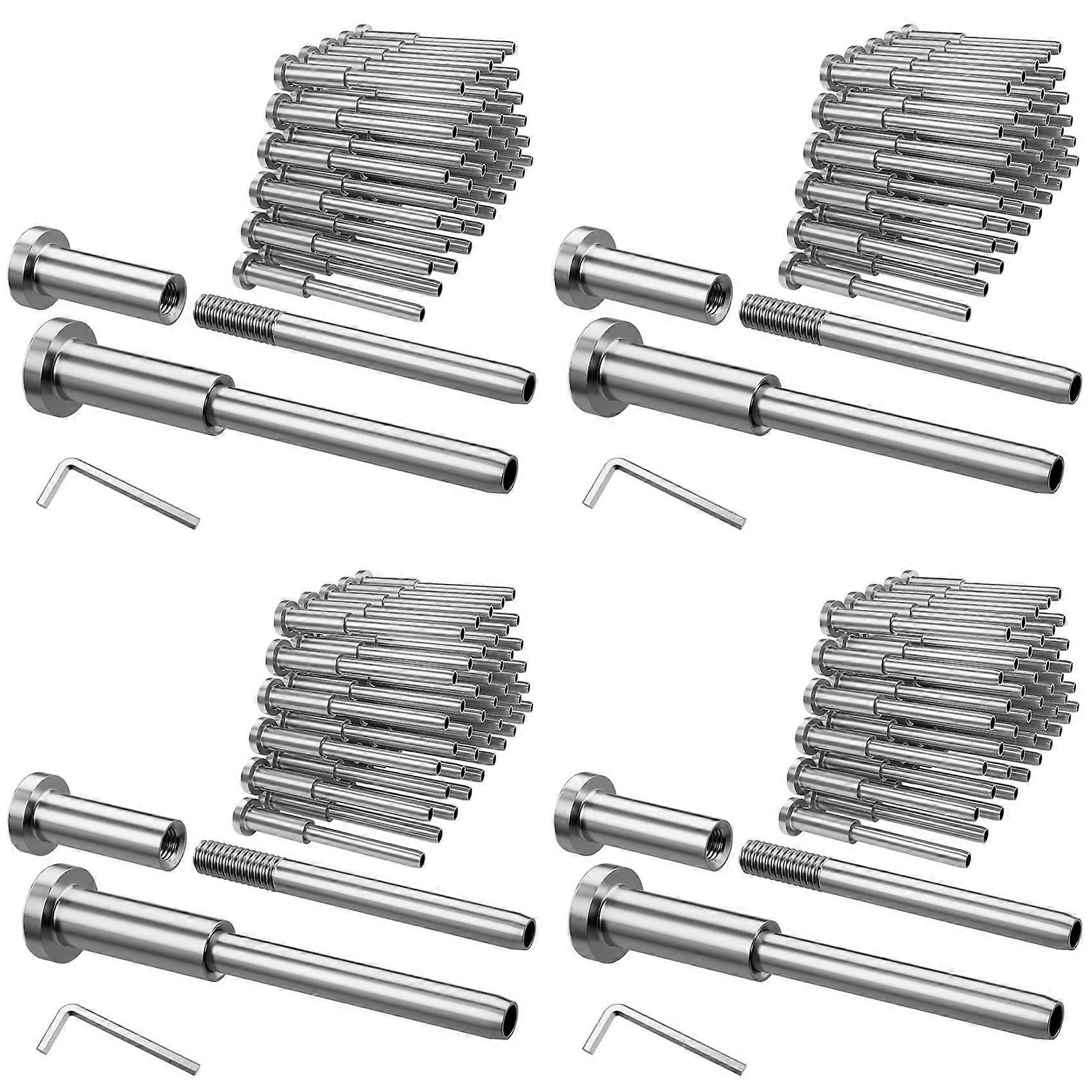 Unsichtbares Kabelgeländer-set - 80 Teile, 3,2 Mm (1/8 Zoll) T316 Edelstahl-endkappen Für Unsichtbare Befestigung Für 50,8 Mm X 50,8 Mm (2 Zoll X 2 Zoll) Metallpfosten.