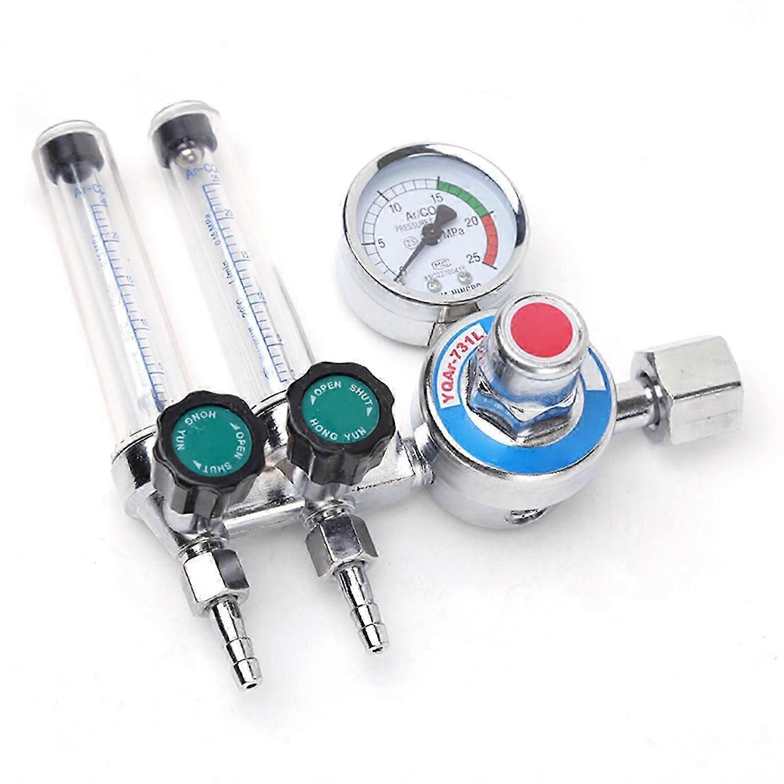 Argon-doppelschlauchregler 0–25 Mpa, Rutschfester Argon-durchflussmesser, Gasdurchflussminderer, Luftdruckregler, Reduzierventil, Walkbee Ab