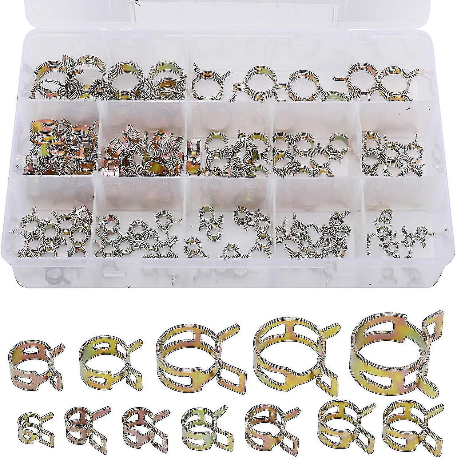 Set Mit 120 Federbelasteten Schlauchschellen Für Kraftstoff-, Vakuum- Und Druckluftschläuche Aus Silikon, Von 6 Bis 22 Mm (12 Größen Erhältlich) - Hao