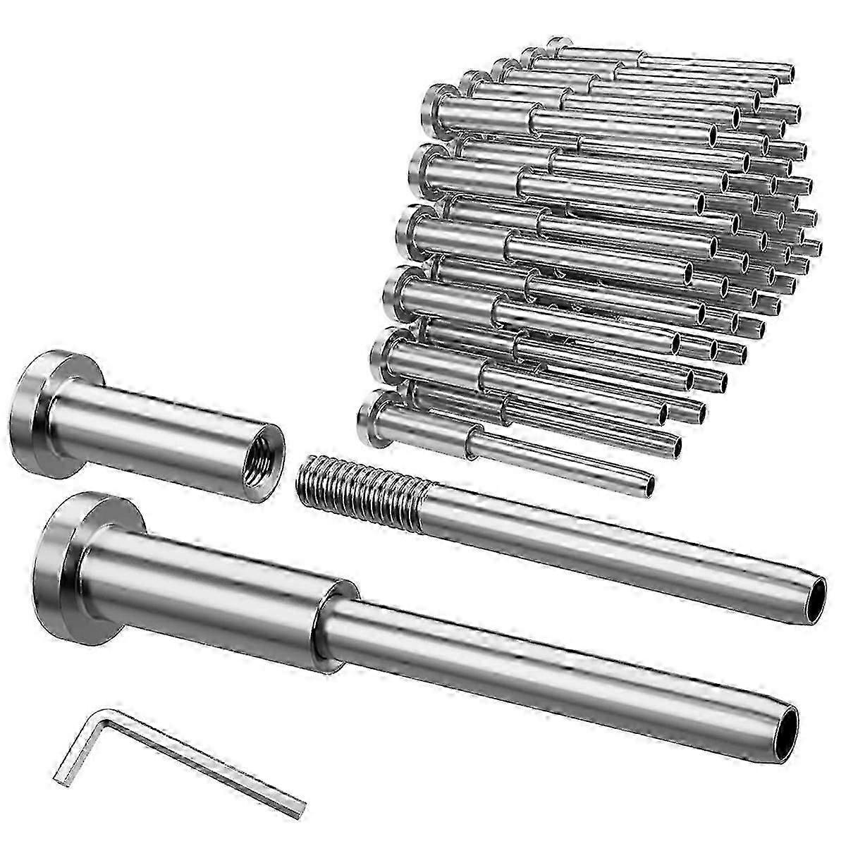 Kabelschutzgeländer-set – 20-teilig – 3,2 Mm (1/8 Zoll) T316 Edelstahl-pressbolzenenden Für 50,8 Mm X 50,8 Mm (2 Zoll X 2 Zoll) Drahtseil – Po-shznv