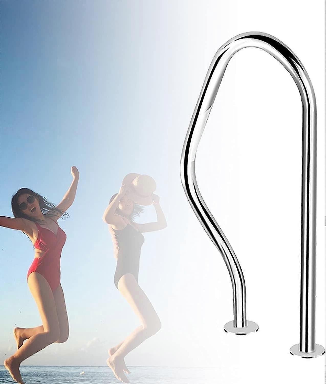 Dreifach Gebogenes Edelstahl-schwimmbadgeländer Mit Sicherem, Ergonomischem Griff, 1 Mm Dick