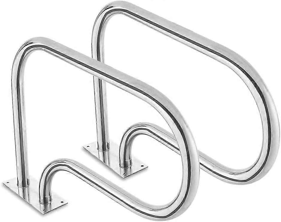 Edelstahl-schwimmbadgeländer-set Mit Ergonomischem, Rutschfestem Griff, 2-teiliges Sicherheitsgeländer Für Schwimmbäder