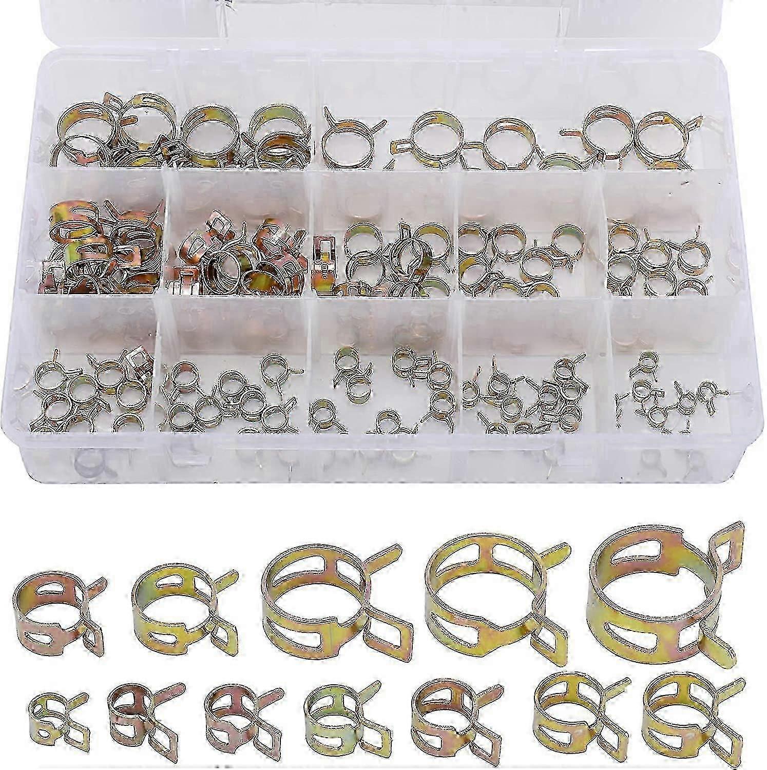 Sortiment An Kraftstoff-vakuumschlauchschellen – Federtyp, Silikon, 12 Größen (6 Bis 22 Mm), 120 Stück, Kompatibel Mit Niederdruck-druckluft