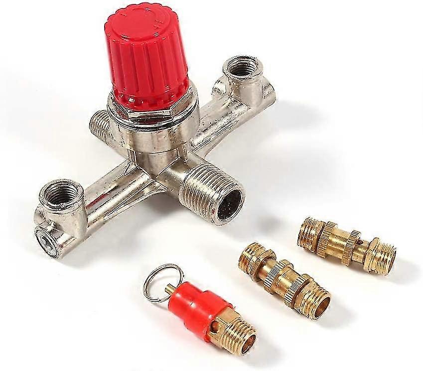 Zubehör Für Luftkompressoren, Doppeltes Auslassrohr Aus Aluminiumlegierung, Zubehör Für Luftkompressoren Mit Druckregelventil Und Halterung Für Kleine Luftkompressoren
