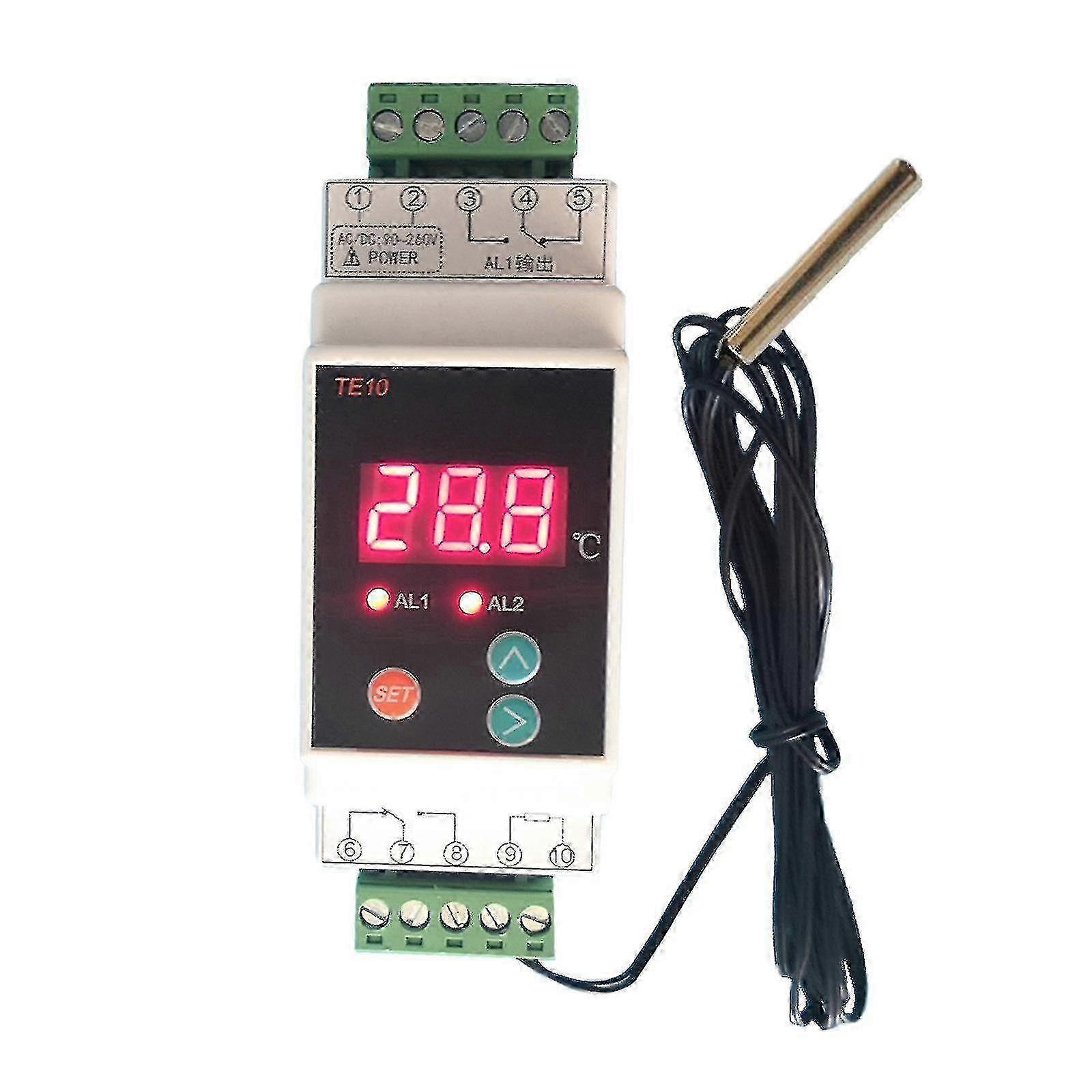 Din-schienen-thermostat Mit Sensor Und Standardmäßigem 2-relais-ausgang (ohne Nc).