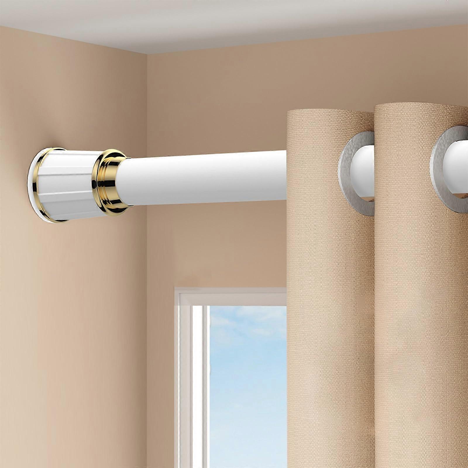 Verstellbare Duschstange Mit Spannmechanismus, 164 Cm Lang, Weiß, Kein Bohren Erforderlich, Robust Und Ausziehbar Mit Rutschfesten Pads Für Bad Und Balkon