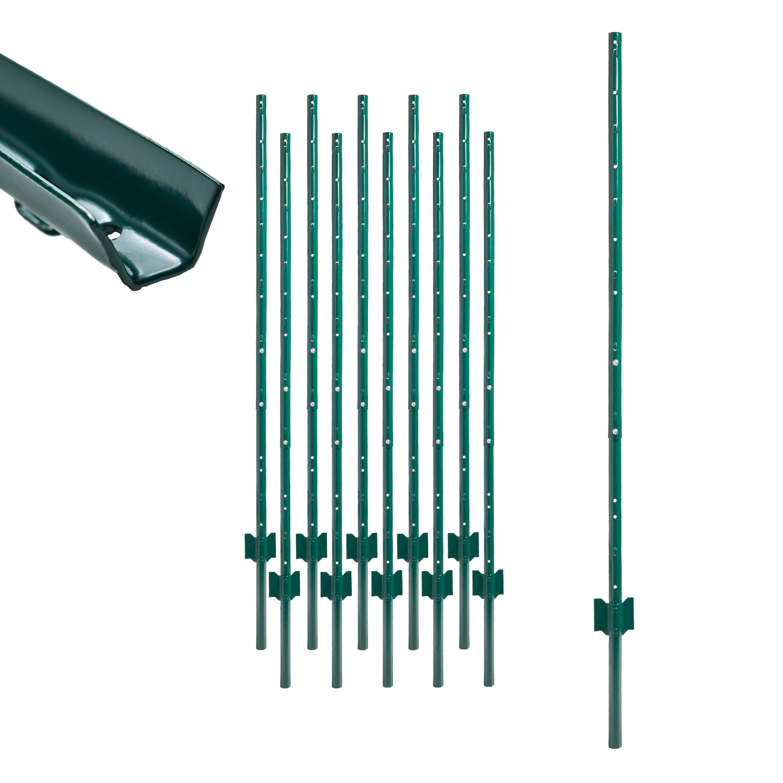 Trutzholm 10x U-profil Zaunpfosten 152 Cm Stahl Pulverbeschichtet