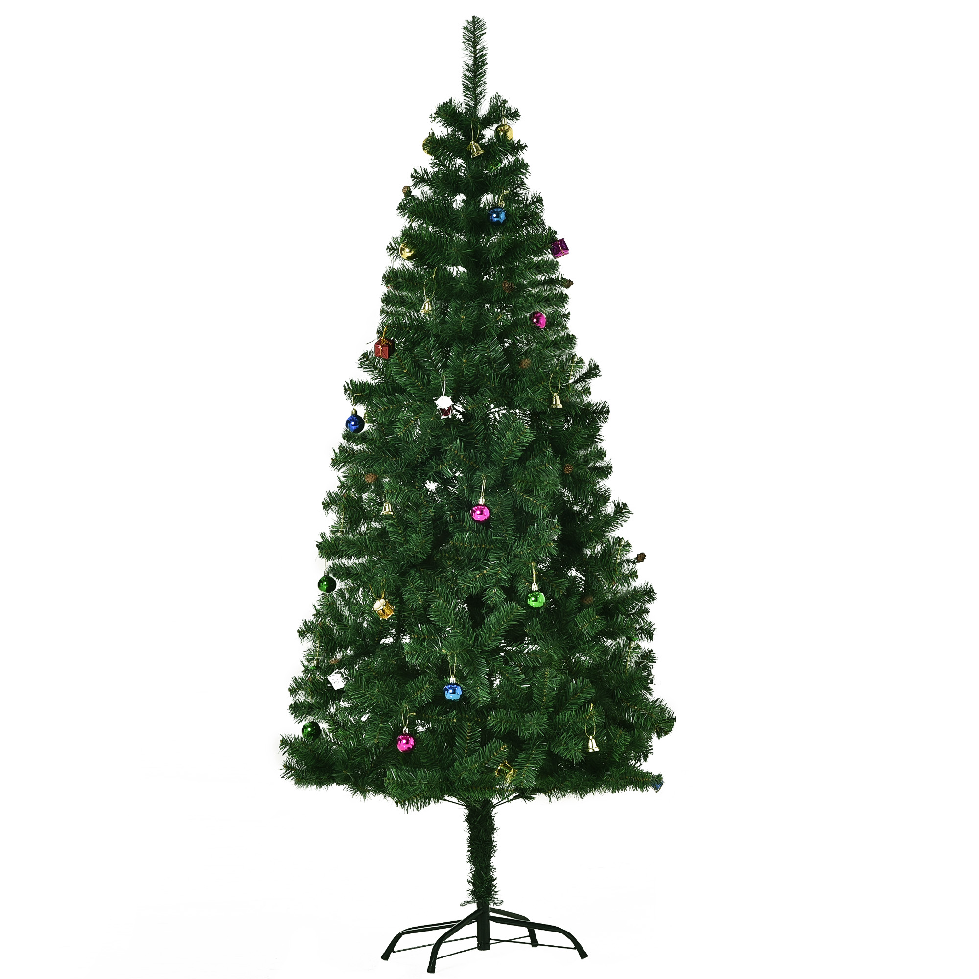 Künstlicher Weihnachtsbaum, 180 Cm Hoch, Mit 624 Feuerfesten Pvc-zweigen, Realistischer Weihnachtsbaum Mit Dekoration Und Dichten Zweigen, Grün