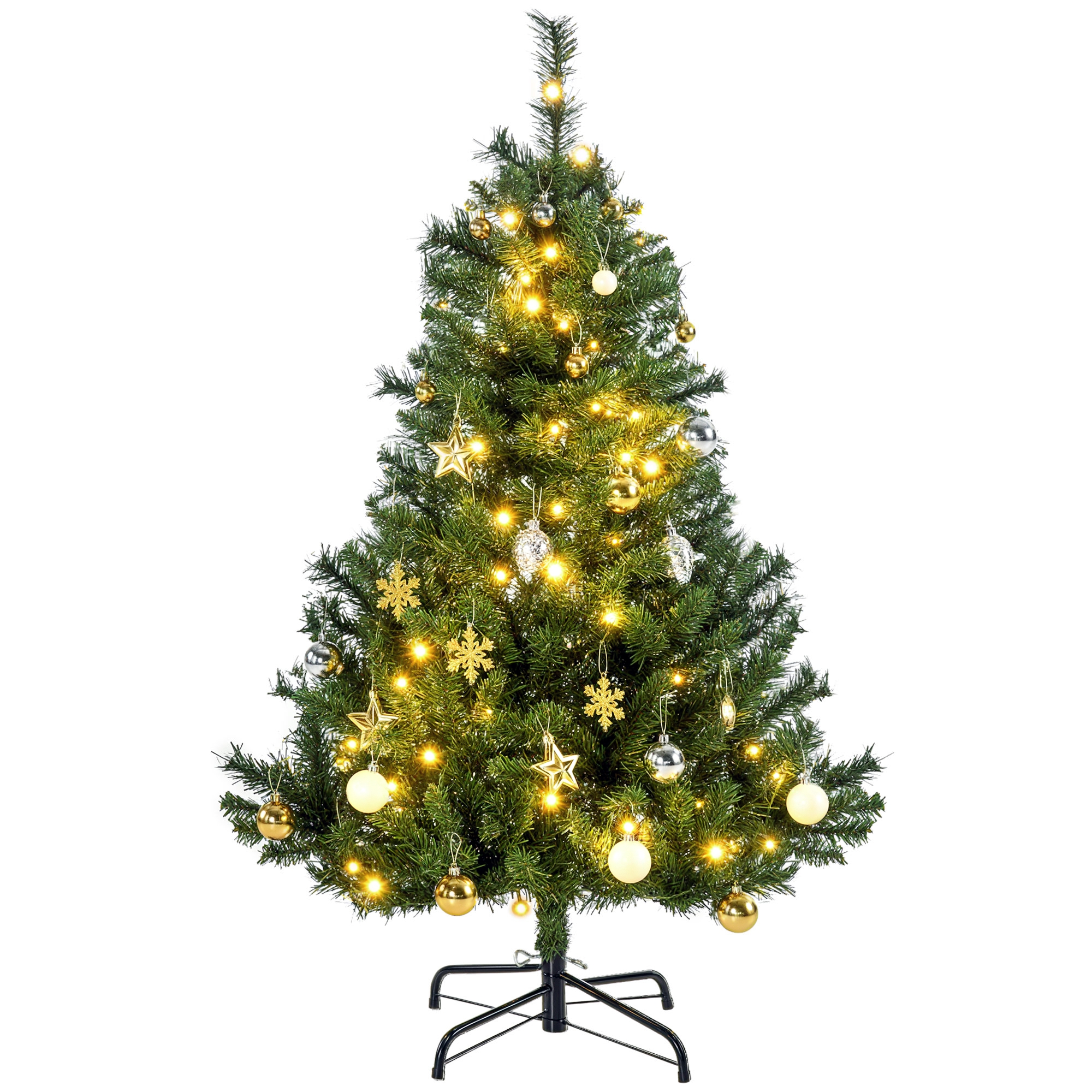 Weihnachtsbaum Christbaum Kunsttanne, 1,2m, Leds, Inkl. Stern, 75 Cm X 75 Cm X 120 Cm, Grün