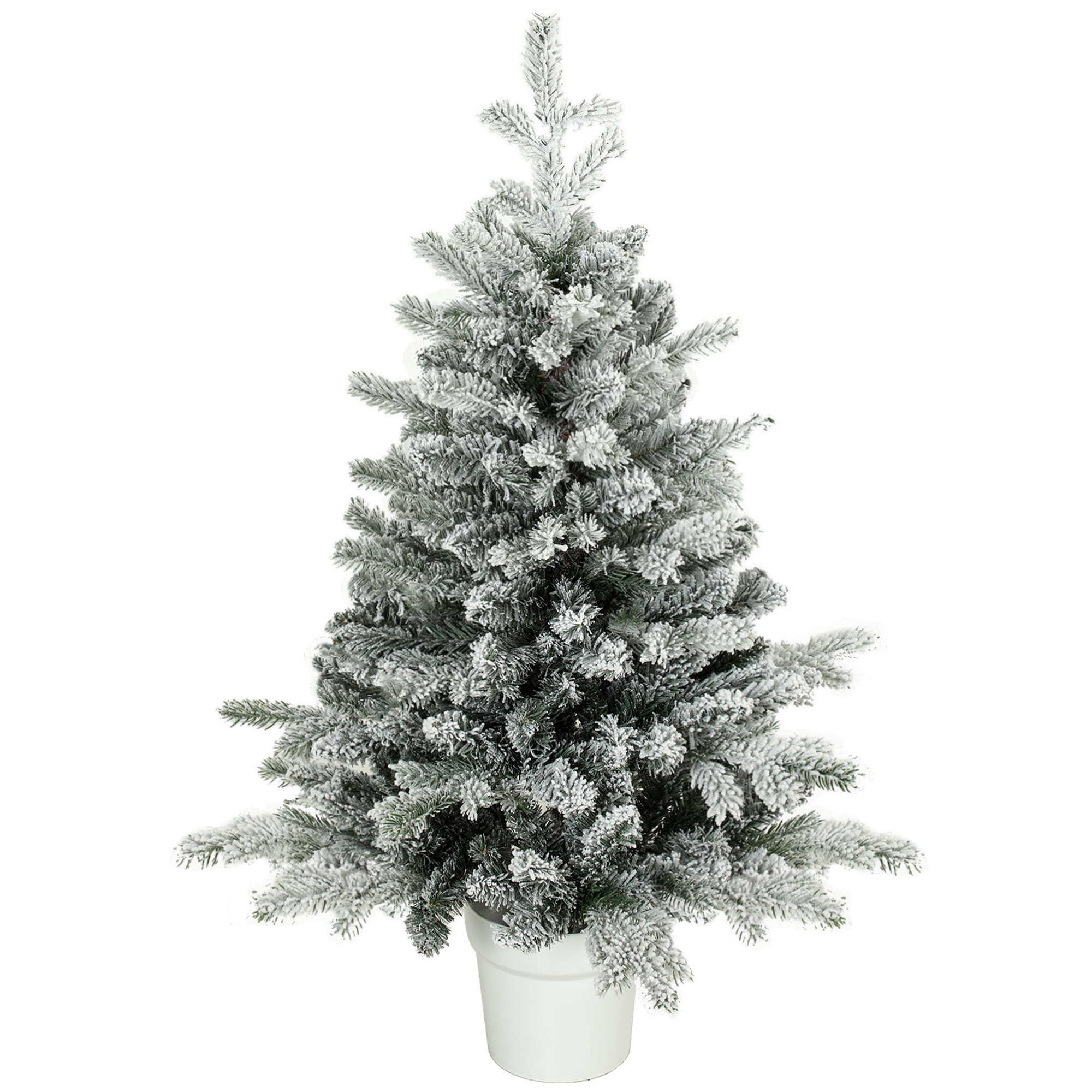 Mini 90 Cm Weihnachtsbaum Mit 296 Zweigspitzen Schnee-effekt Topf, Mini-tischbaum Für Zuhause Büro, Weiß