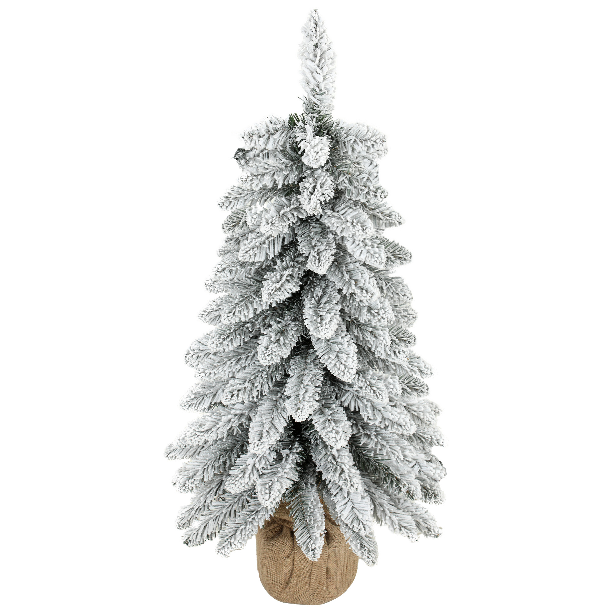 Künstlicher Weihnachtsbaum, 90 Cm, 107 Schneeweiße Pvc-zweigspitzen, Jutefuß, Schnellaufbau, Weiß