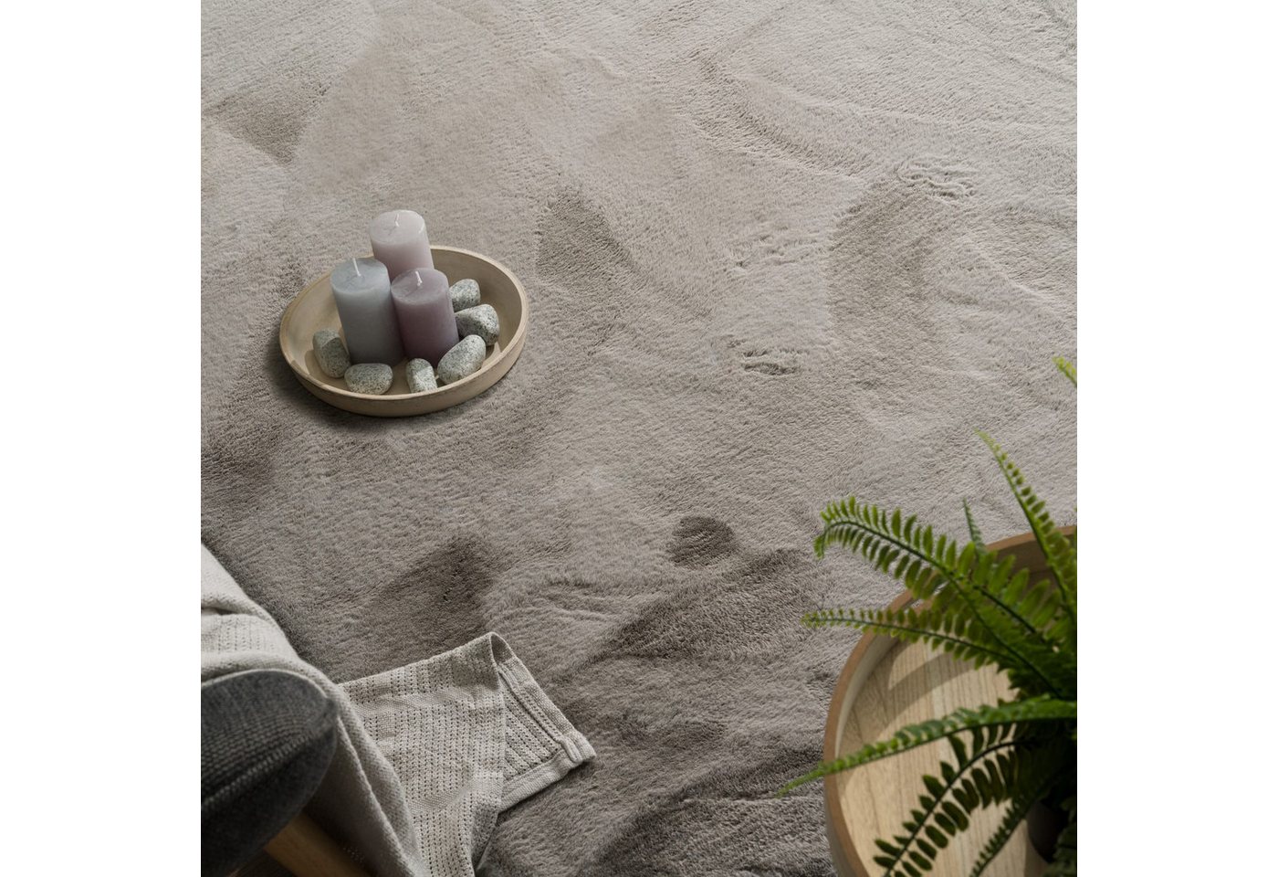 Wohnzimmer Hochflor Teppich Langflor Soft Kaninchenfell Fell Imitat Weich 60 Cm X 100 Cm X 39 Mm Hellgrau Rechteckig Bild 3