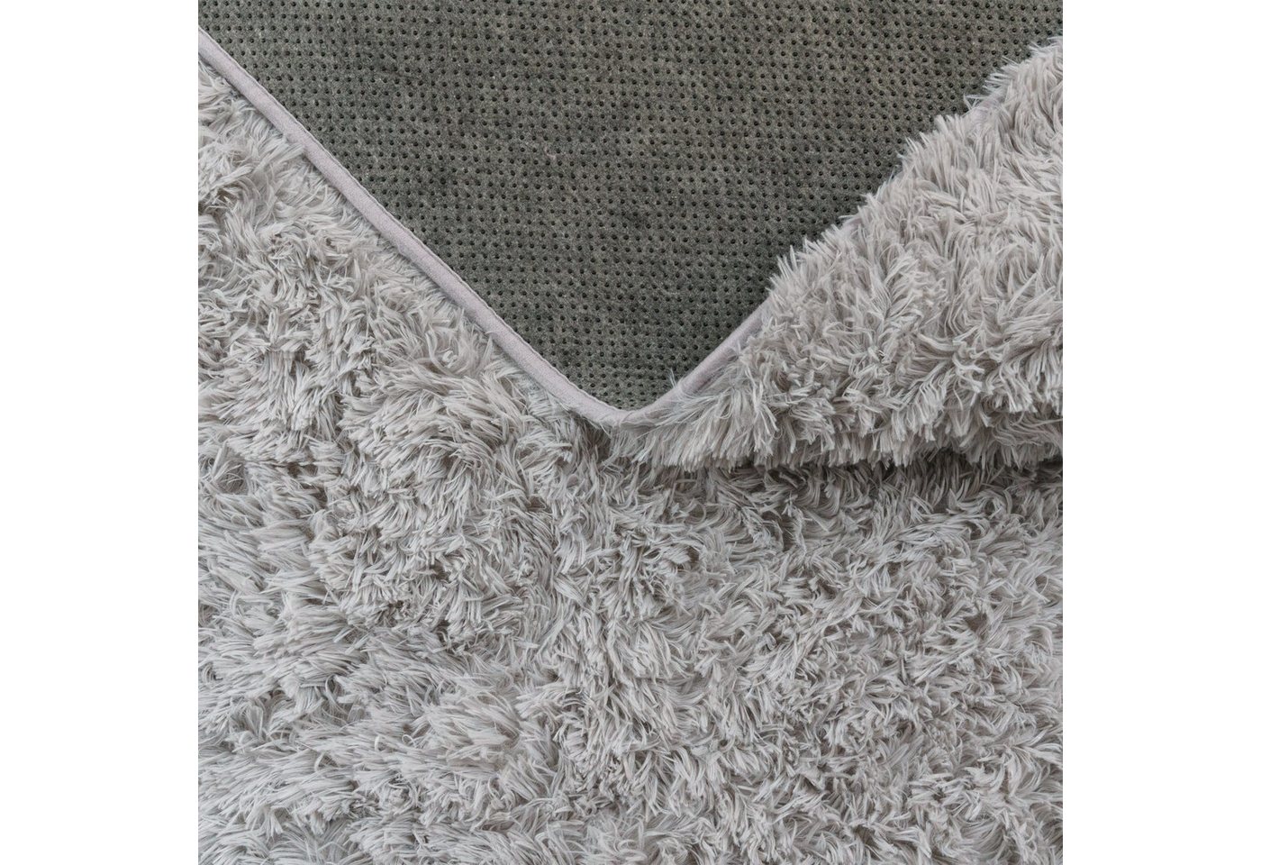 Teppich Wohnzimmer Hochflor Langflor Weich Soft Modernes Einfarbiges Design 60 Cm X 100 Cm X 37 Mm Hellgrau Rechteckig