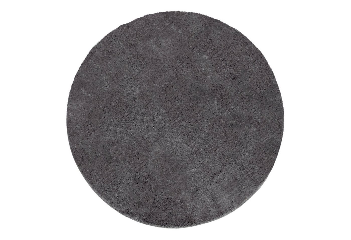 Wohnzimmer Kurzflor Einfarbig Modernes Design Waschbar 80 Cm X 80 Cm X 14 Mm Anthrazit Rund Bild 2
