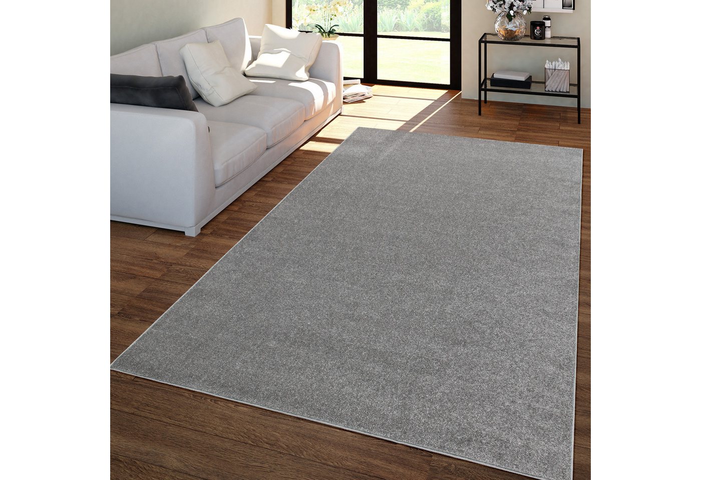 Wohnzimmer Teppich Kurflor Unifarbendes Design Modern Und Zeitlos 80 Cm X 150 Cm X 12 Mm Anthrazit Läufer Bild 5